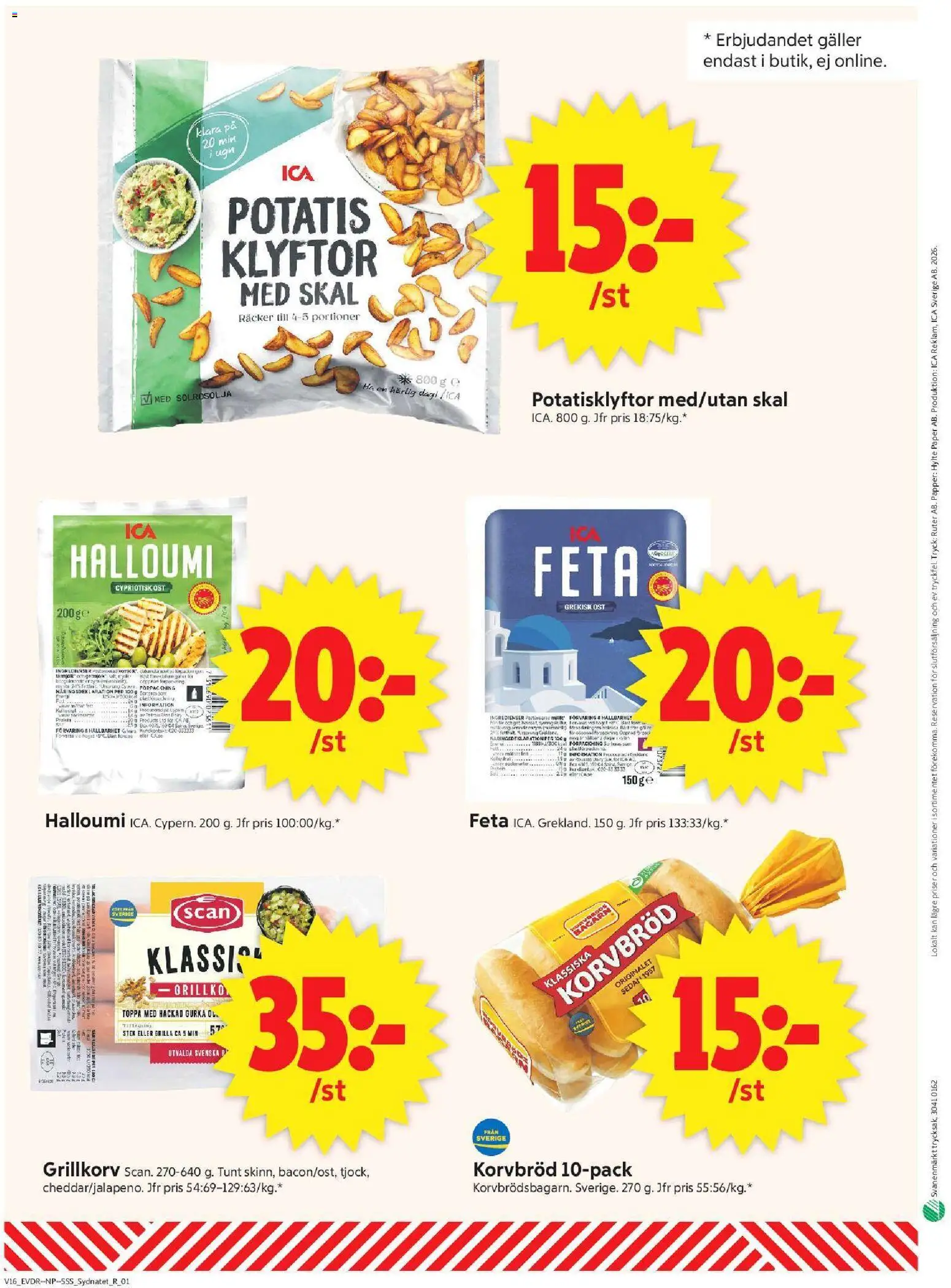 ICA Supermarket reklamblad aktuell från 13.04.2026 | Sida: 10 | Produkter: Galler, Ost, Potatis, Papper