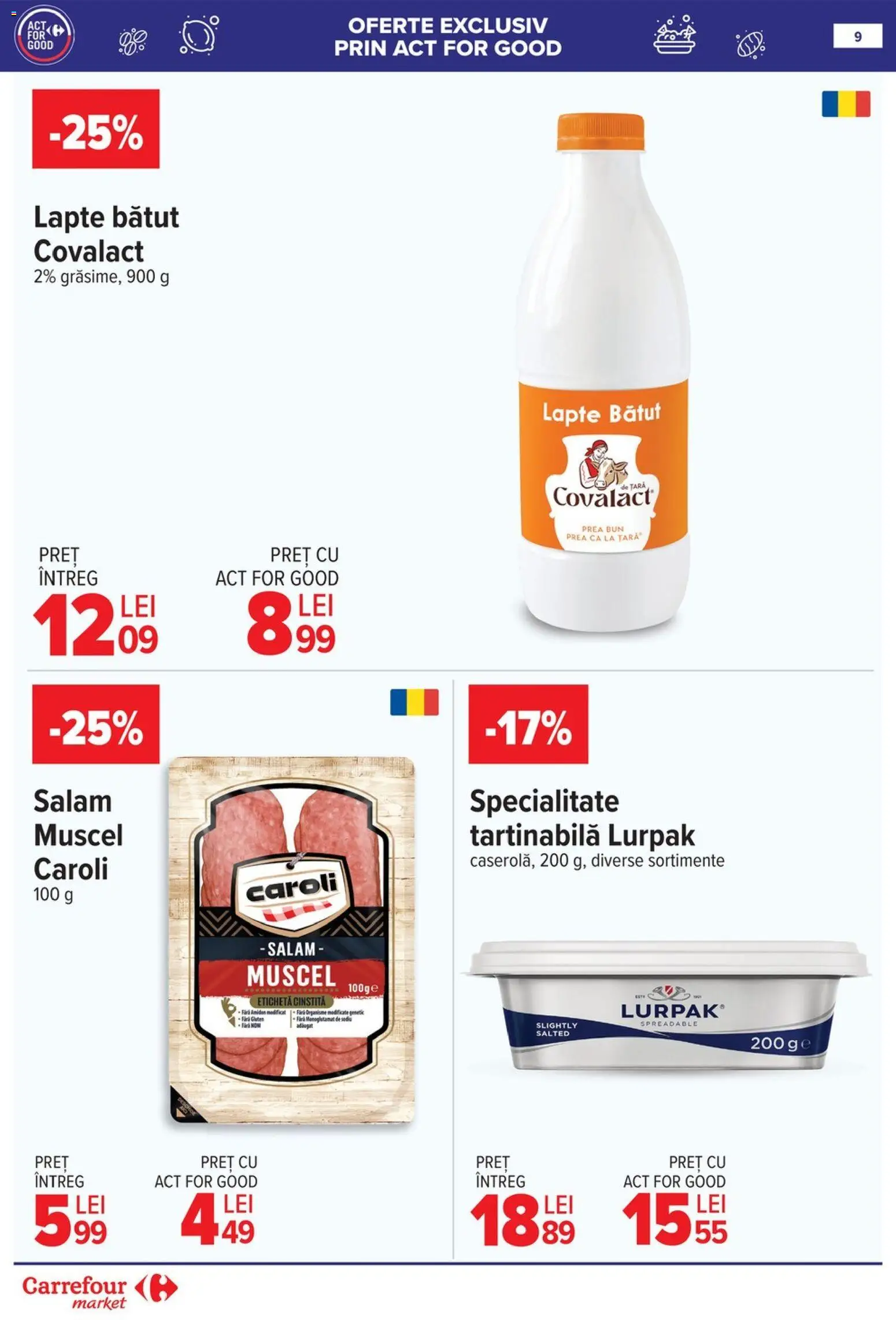 Noul catalog Carrefour – valabil de la 18.02.2026 | Pagină: 10 | Produse: Kalem ucu, Lapte, Salam