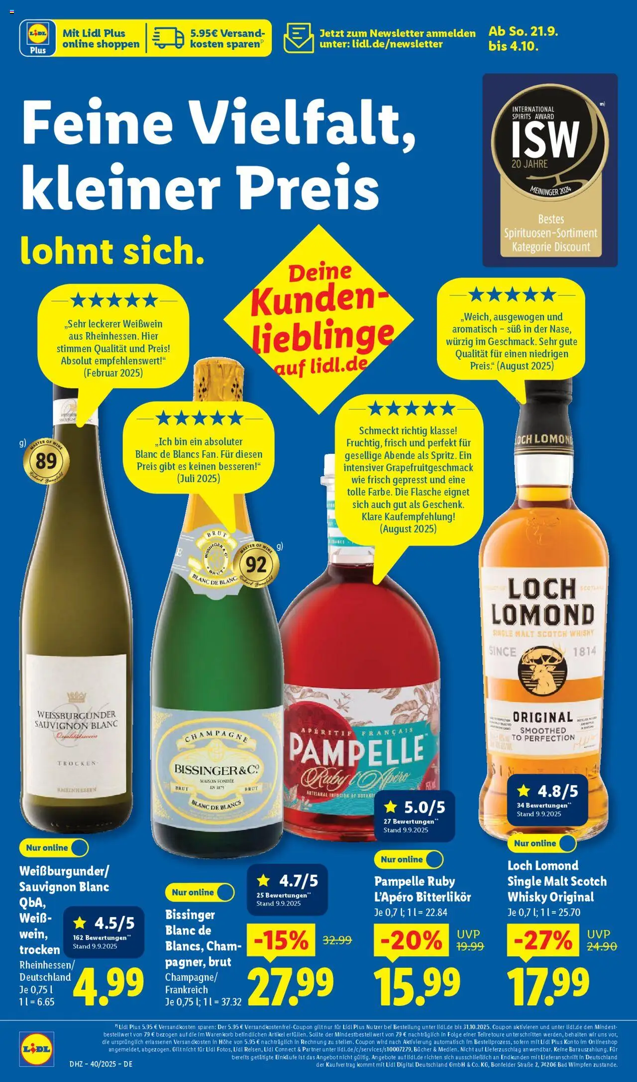 Lidl Prospekt Lüchow – gültig ab 29.09.2025 | Seite: 56 | Produkte: Whisky, Weißwein, Bad