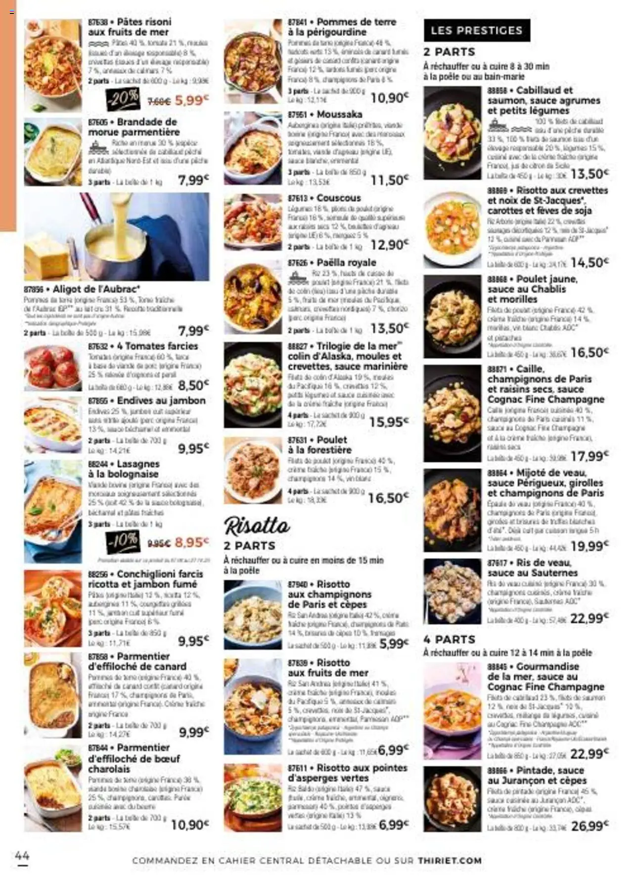  | Page: 44 | Produits: Fruits de mer, Carottes, Tomates, Noix