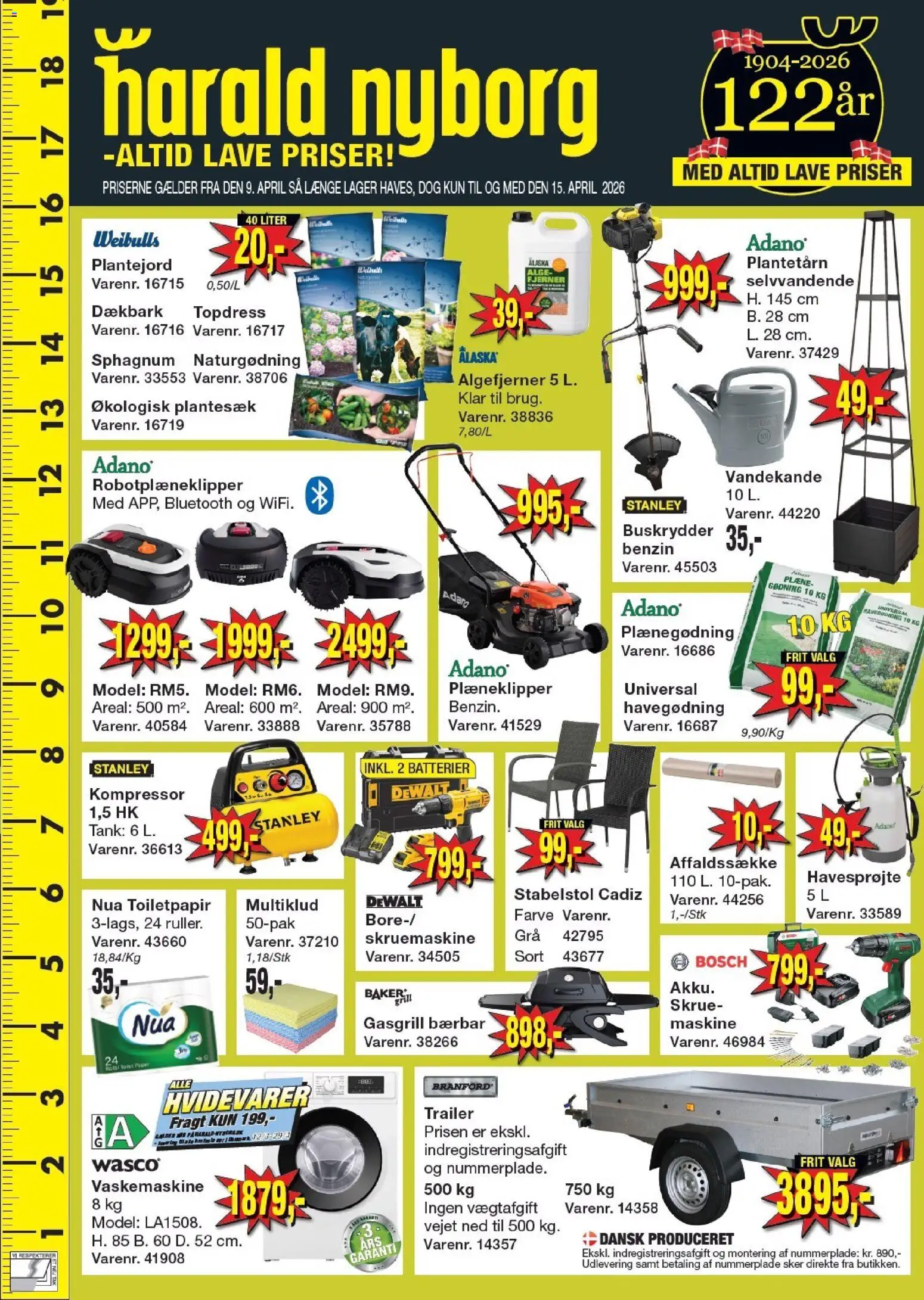Harald Nyborg tilbudsavis – gyldig fra 09.04.2026 | Side: 1 | Produkter: Batterier, Skrue, Vaskemaskine