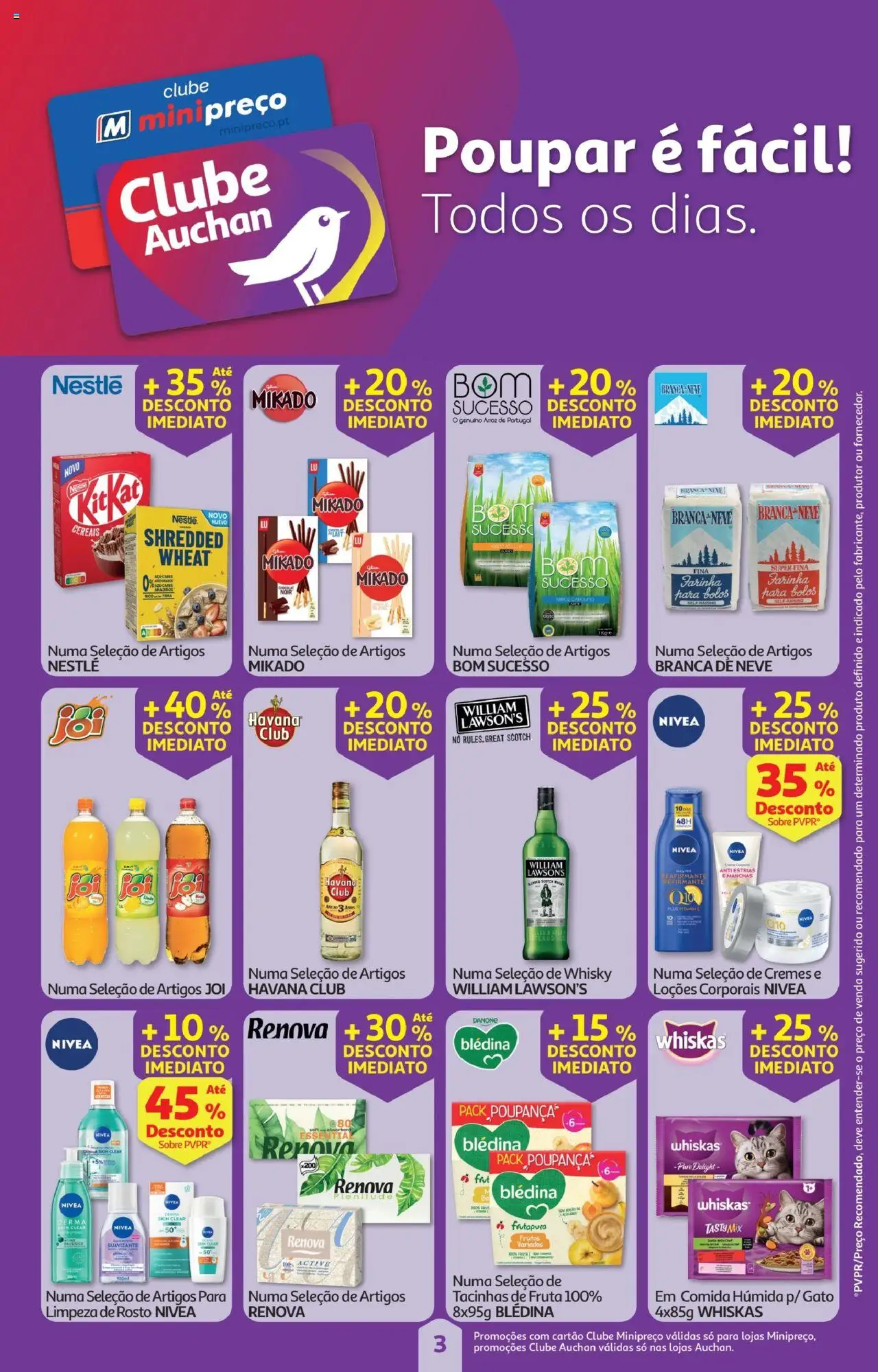 Minipreço folheto │ válido de 02.10.2025 | Página: 3 | Produtos: Whisky, Nestlé, Arroz, Cereais
