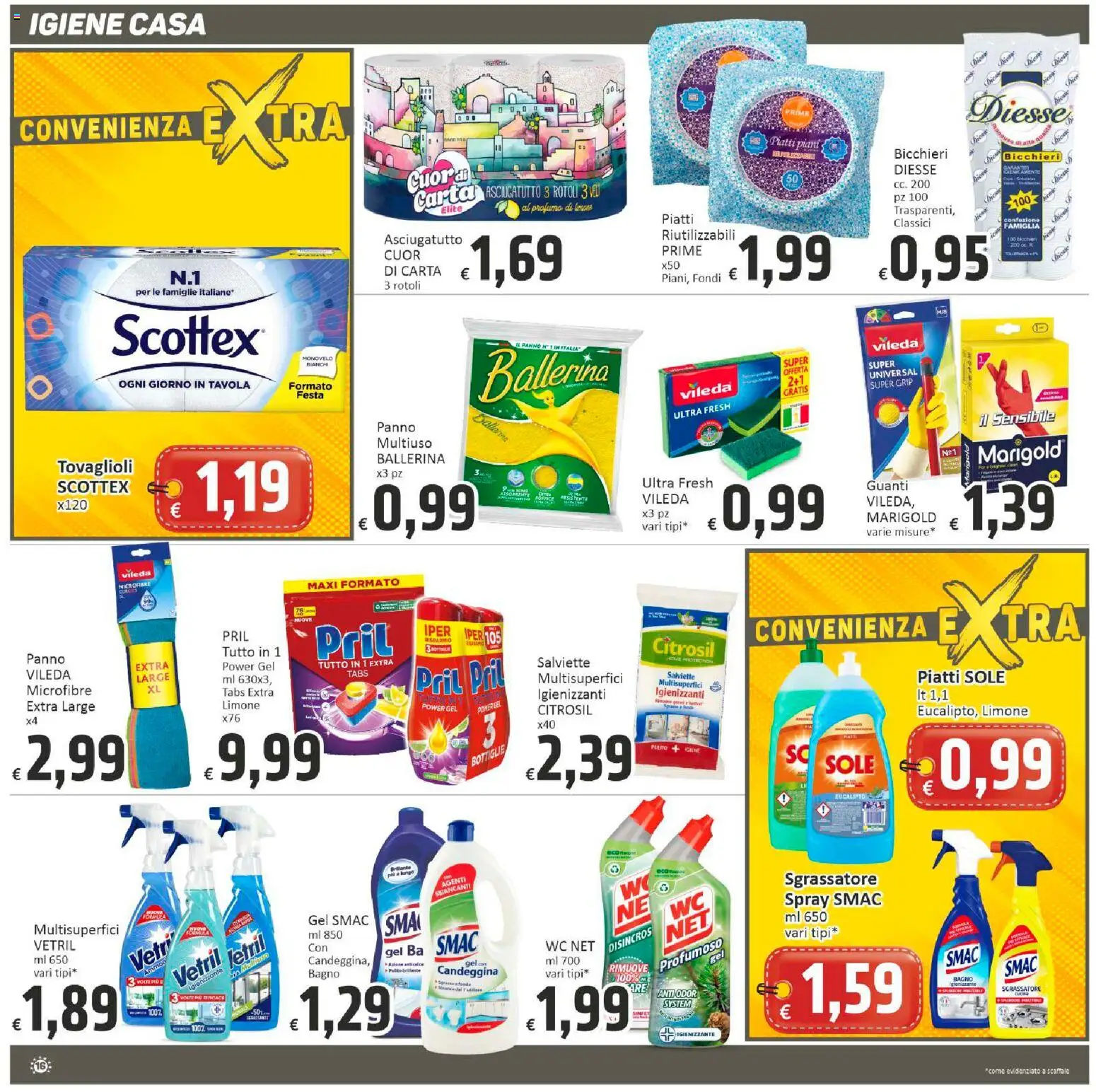 Volantino Paghi Poco del 19.01.2026 | Pagina: 16 | Prodotti: Candeggina, Limone, Scaffale, Profumo