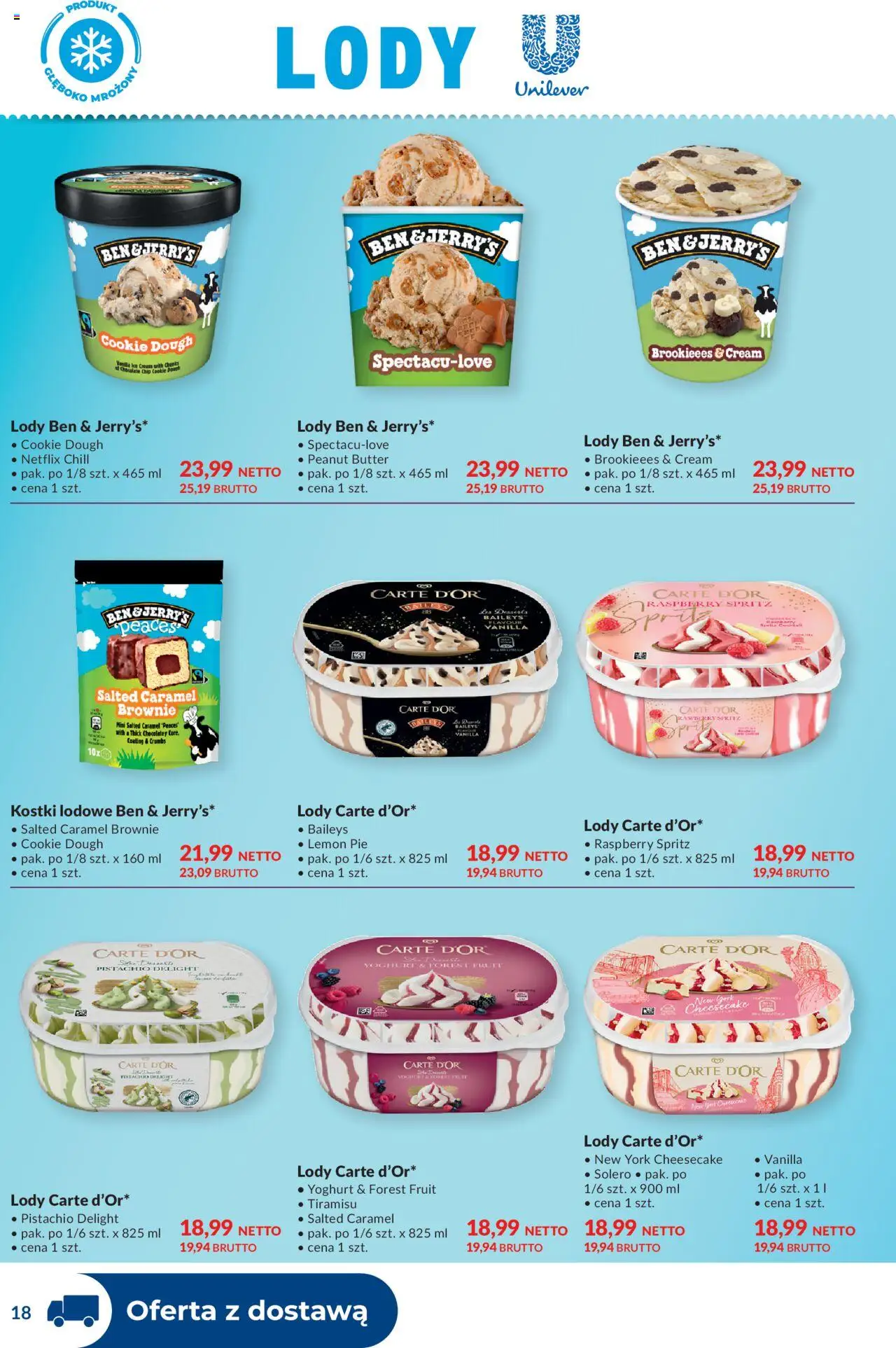 Makro Gazetka - Dystrybucja do sklepów od 19.08.2025 | Strona: 18 | Produkty: Baileys, Tiramisu, Brownie, Lody