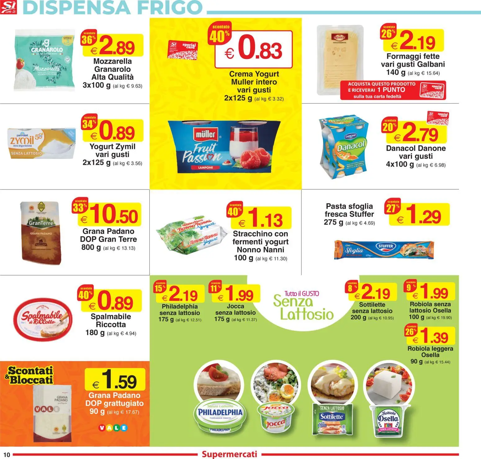 Volantino Sì con Te del 06.11.2025 | Pagina: 10 | Prodotti: Crema, Pasta sfoglia, Grana Padano, Stracchino