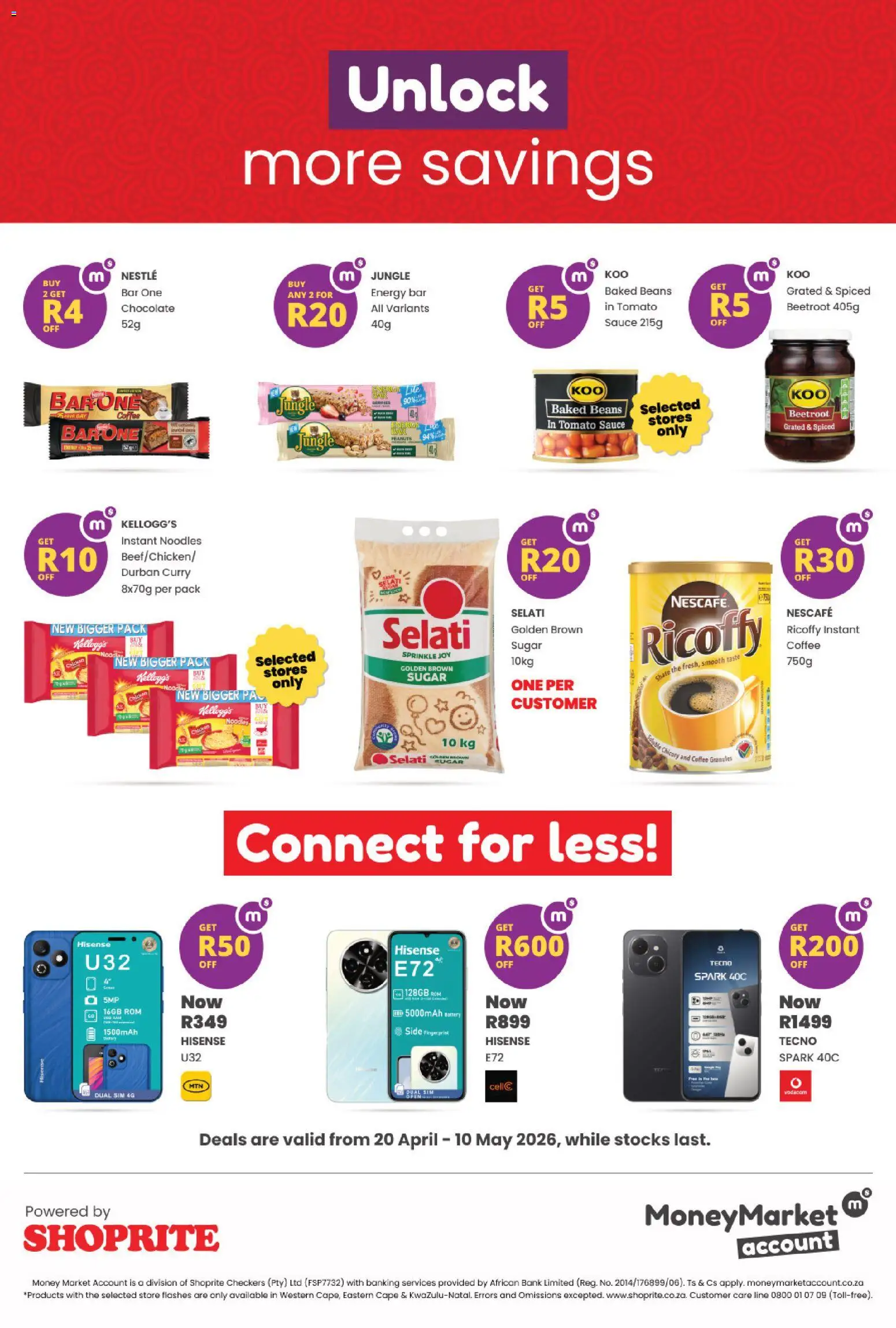 New Shoprite catalogue – valid from 20.04.2026 | Page: 2 | Products: Sim, Beans, Sauce, Sugar