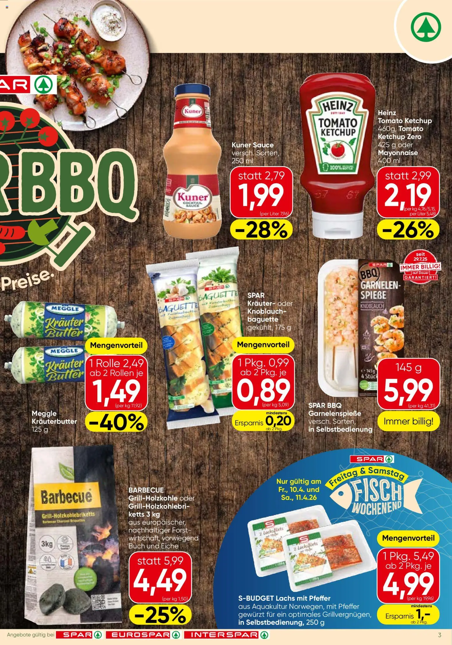 Spar Flugblatt - Vorarlberg gültig ab 09.04.2026 | Seite: 3 | Produkte: Pfeffer, Knoblauch, Butter, Fisch