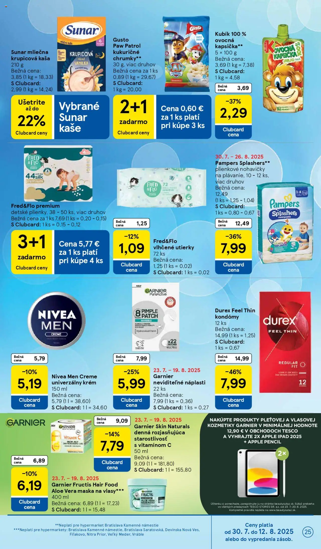 Tesco Hypermarket - leták │ platný od 30.07.2025 | Strana: 25 | Produkty: Apple, Maska na vlasy, Sunar, Krém