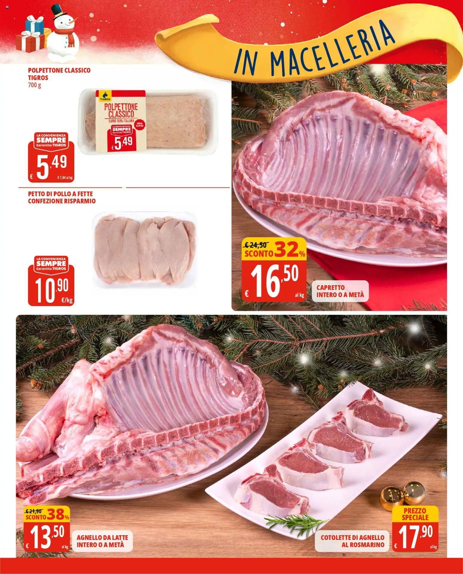 Volantino Tigros del 10.12.2025 | Pagina: 9 | Prodotti: Petto di Pollo, Pollo, Latte, Agnello