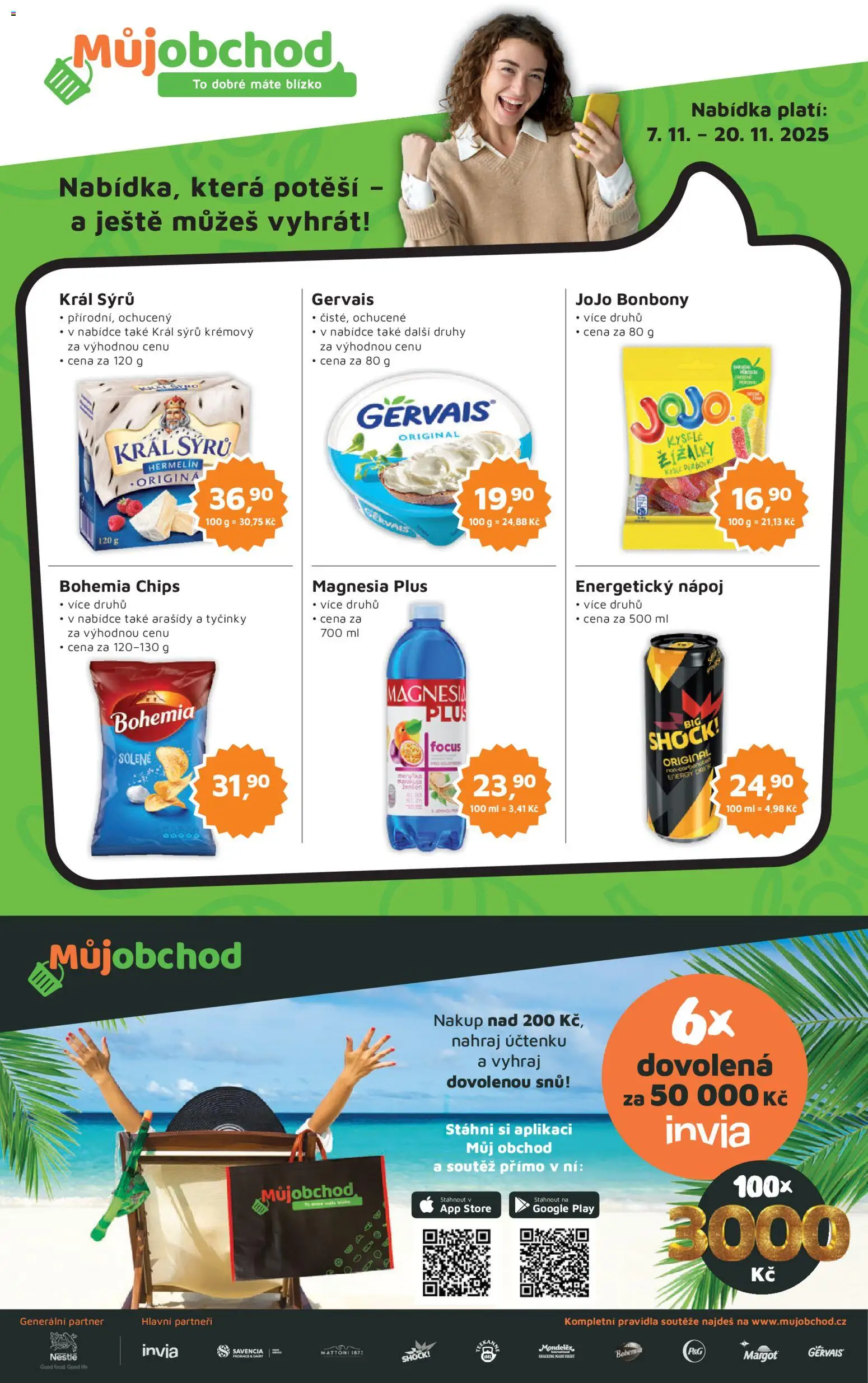 Můj obchod leták od 07.11.2025 | Strana: 1 | Produkty: Jojo, Bonbóny, Energetický nápoj, Gervais