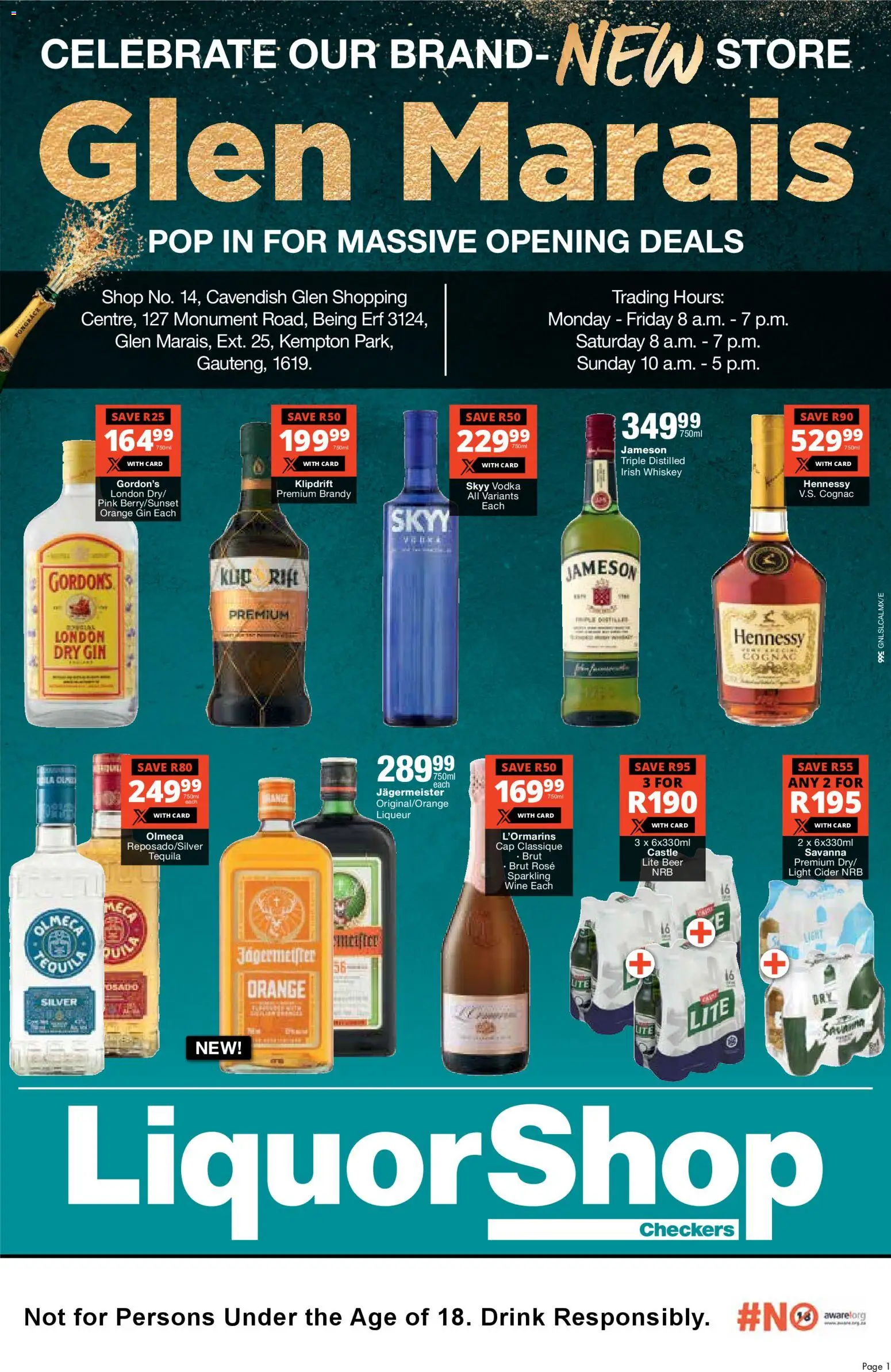 New Checkers catalogue – valid from 18.12.2025 | Page: 1 | Products: Brandy, Light, Beer, Vodka