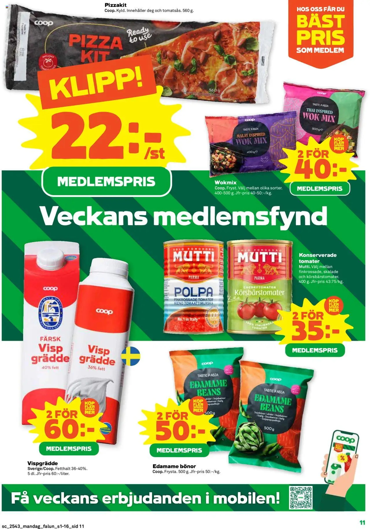 Stora Coop reklamblad aktuell från 20.10.2025 | Sida: 11 | Produkter: Visp, Tomater, Grädde, Vispgrädde