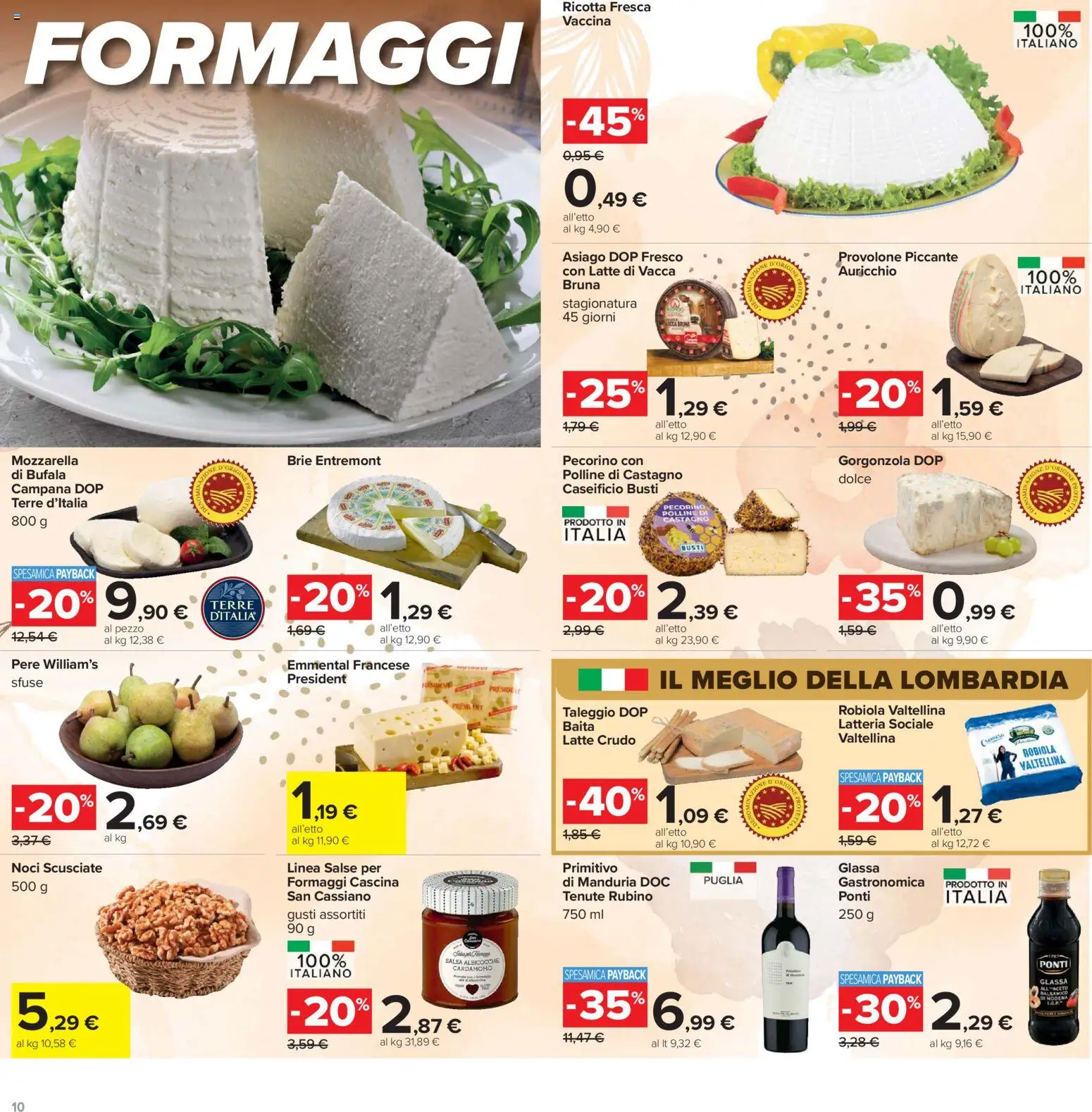 Volantino Carrefour del 24.03.2026 | Pagina: 10 | Prodotti: Provolone, Mozzarella, Robiola, Emmental
