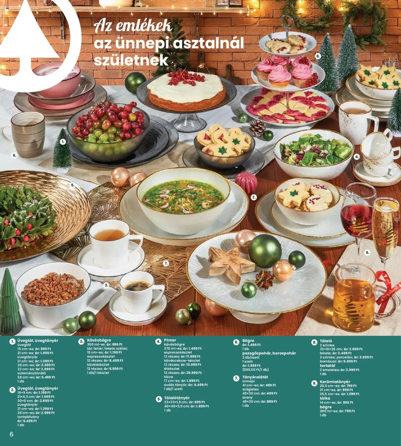 Interspar akciós ujság - amely érvényes a következő dátumtól: 09.10.2025 | Oldal: 6 | Termékek: Tányéralátét, Bögre, Tortaállvány, Borospohár