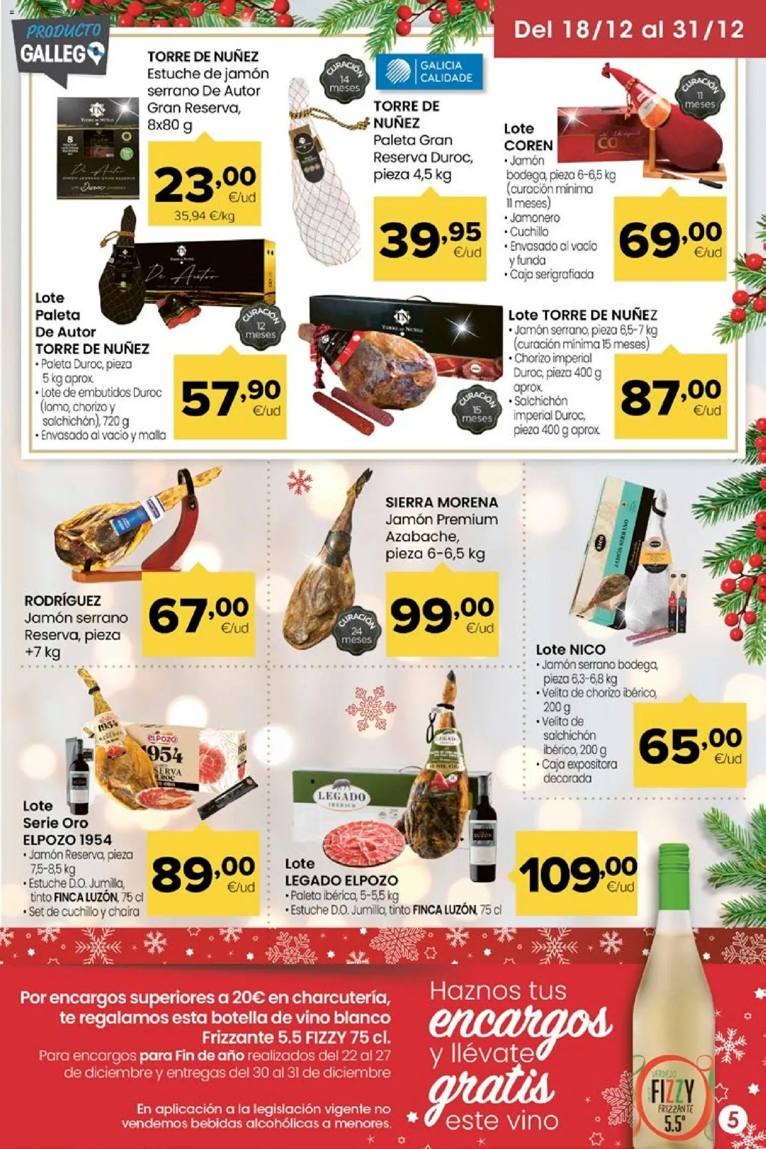 Eroski - Miramos por ti │ válido desde el 18.12.2025 | Página: 5 | Productos: Jamón serrano, Νυχτικό, Funda, Caja