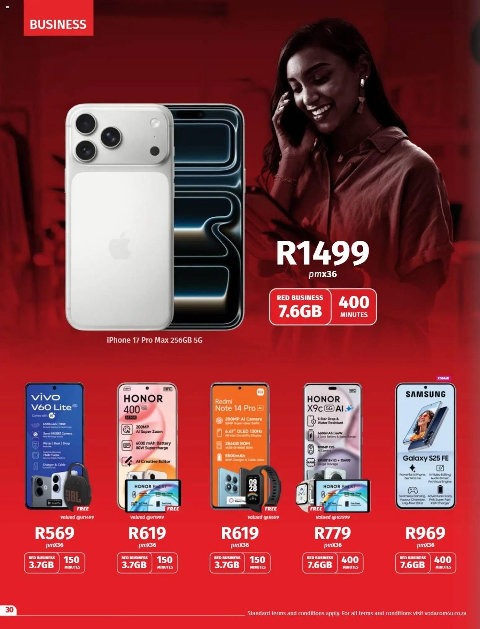 New Vodacom catalogue – valid from 09.12.2025 | Page: 30 | Products: Camera, Cable, Battery, Water