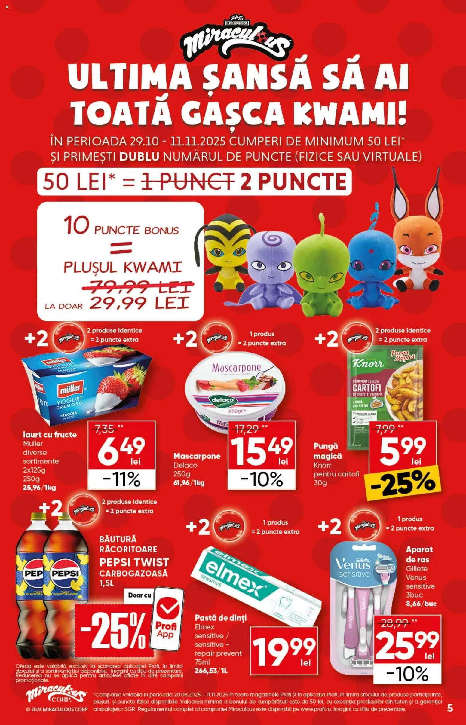 Noul catalog Profi – valabil de la 29.10.2025 | Pagină: 5 | Produse: Pungă, Light Kedi Konservesi, Condimente, Cartofi