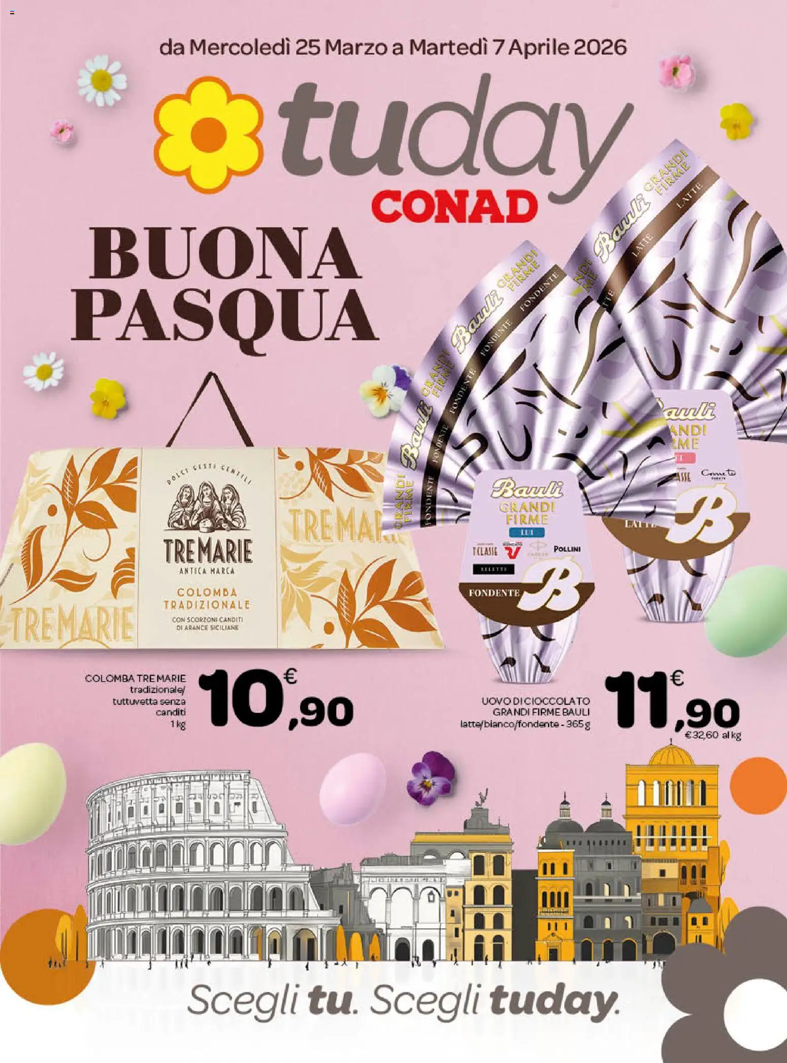 Volantino Conad del 25.03.2026 | Pagina: 1 | Prodotti: Cioccolato, Arance, Latte