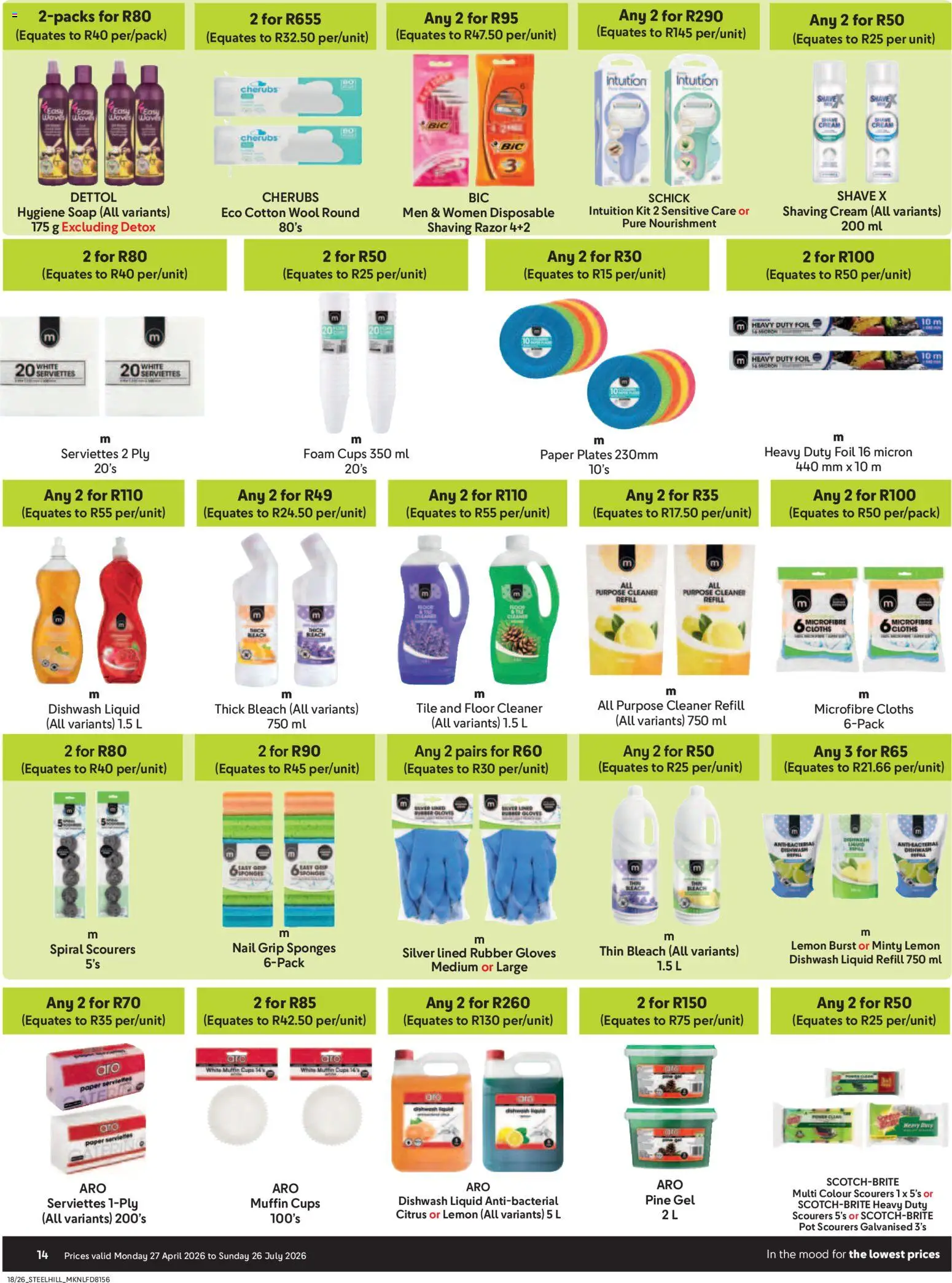 New Makro catalogue – valid from 27.04.2026 | Page: 14 | Products: Gloves, Soap, Paper, Paper plates
