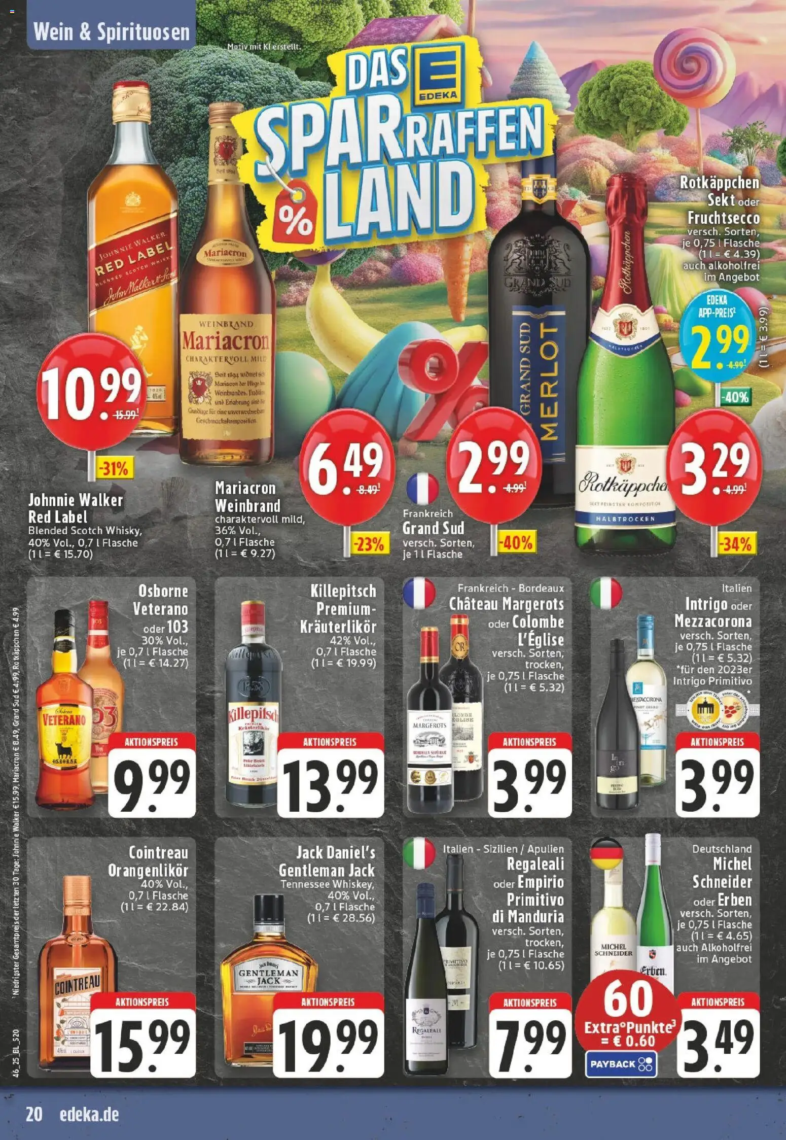 Edeka prospekt Dormagen	 – gültig ab 10.11.2025 | Seite: 20 | Produkte: Rotkappchen sekt, Osborne, Grand sud, Whiskey