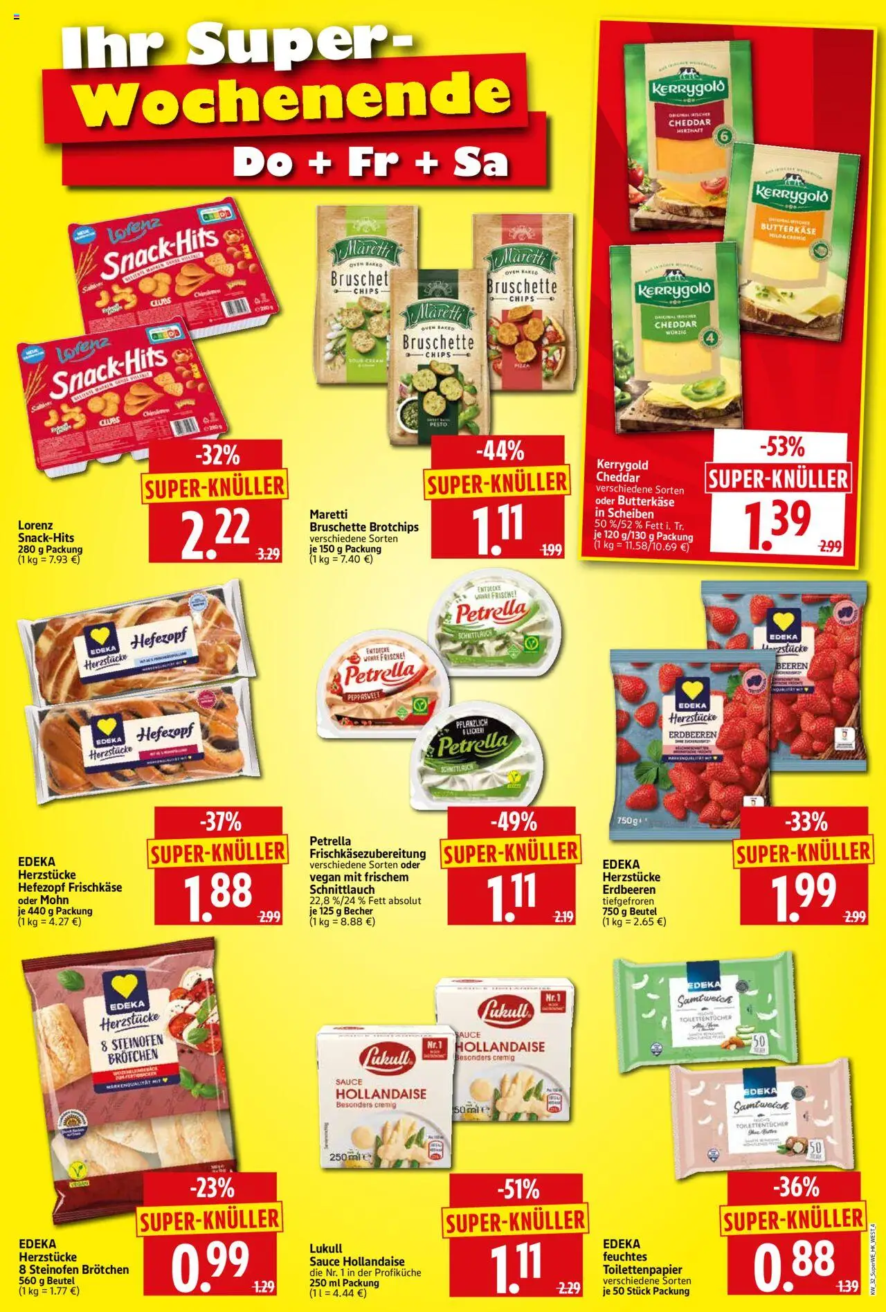 HERKULES - Sonderbeilage - gültig ab dem 07.08.2025 | Seite: 4 | Produkte: Erdbeeren, Chips, Frischkase, Toilettenpapier