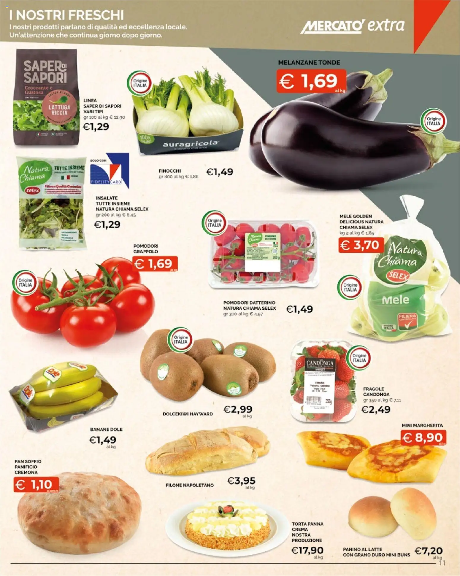 Volantino Mercatò del 23.04.2026 | Pagina: 11 | Prodotti: Mele, Banane, Latte, Finocchi