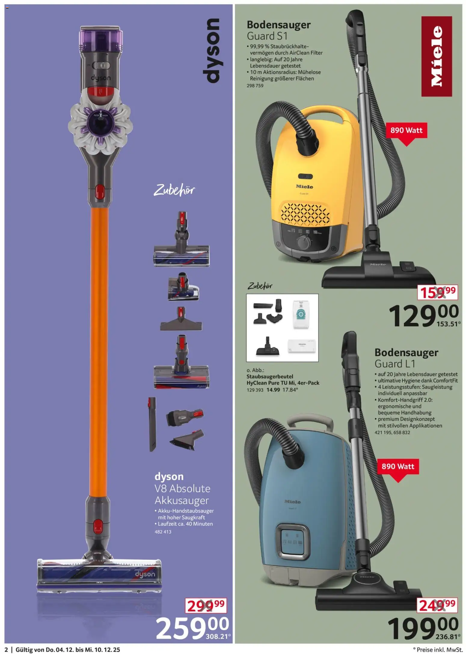 Selgros  Non Food – gültig ab 04.12.2025 | Seite: 2 | Produkte: Miele, Dyson