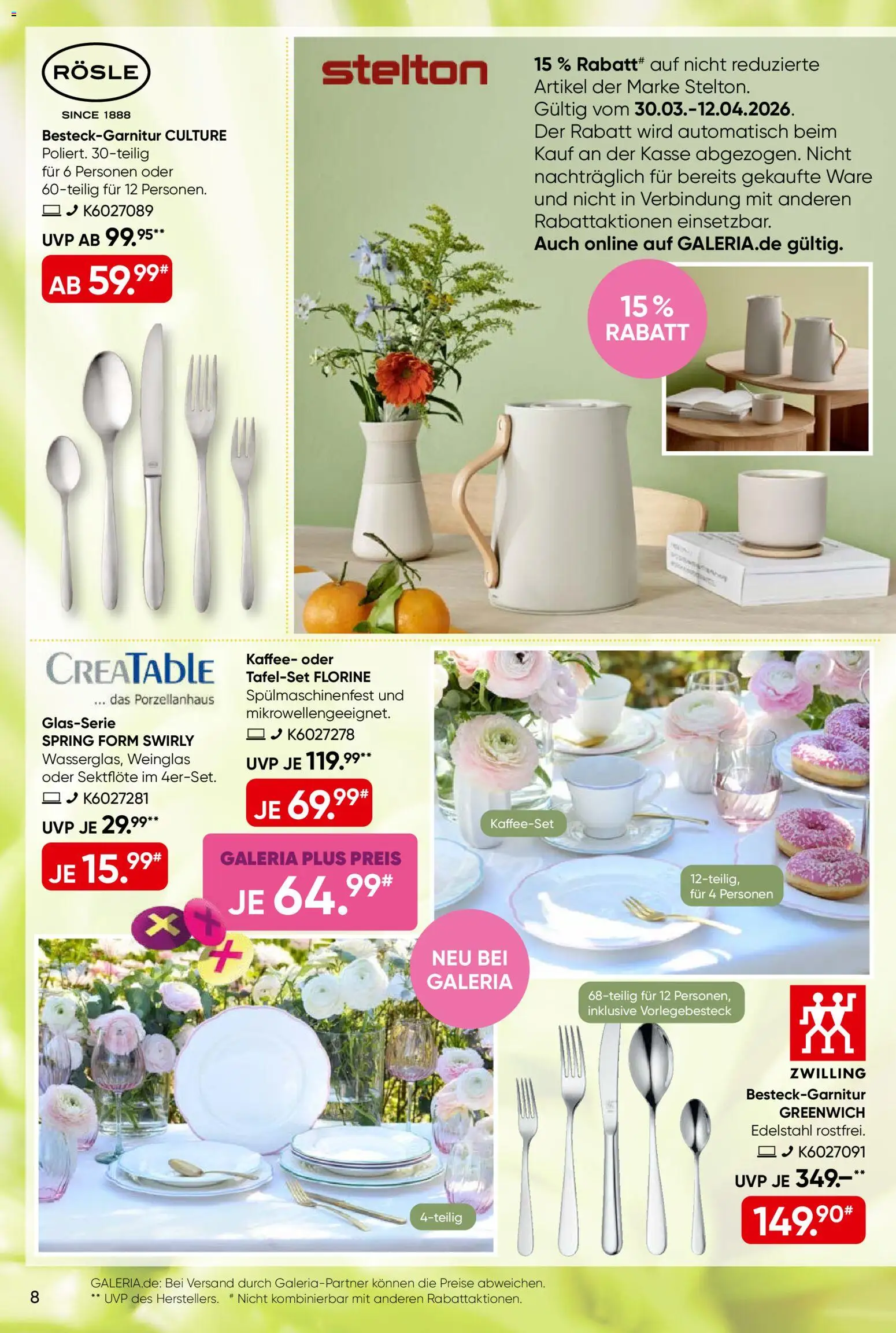 Galeria Karstadt Kaufhof Prospekt 	 – gültig ab 30.03.2026 | Seite: 8 | Produkte: Kaffee