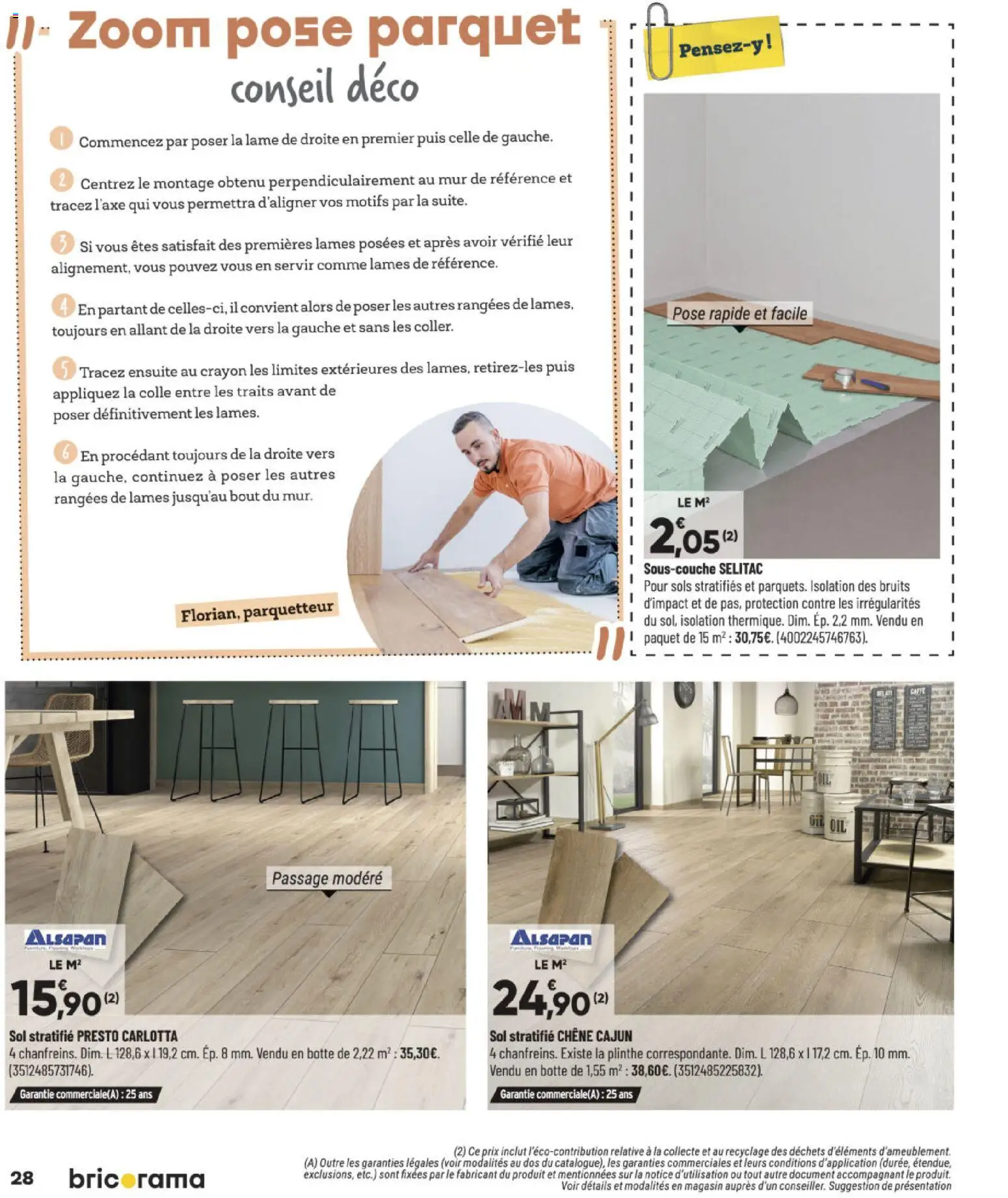 {H1} | Page: 28 | Produits: Plinthe, Parquet, Crayon, Colle