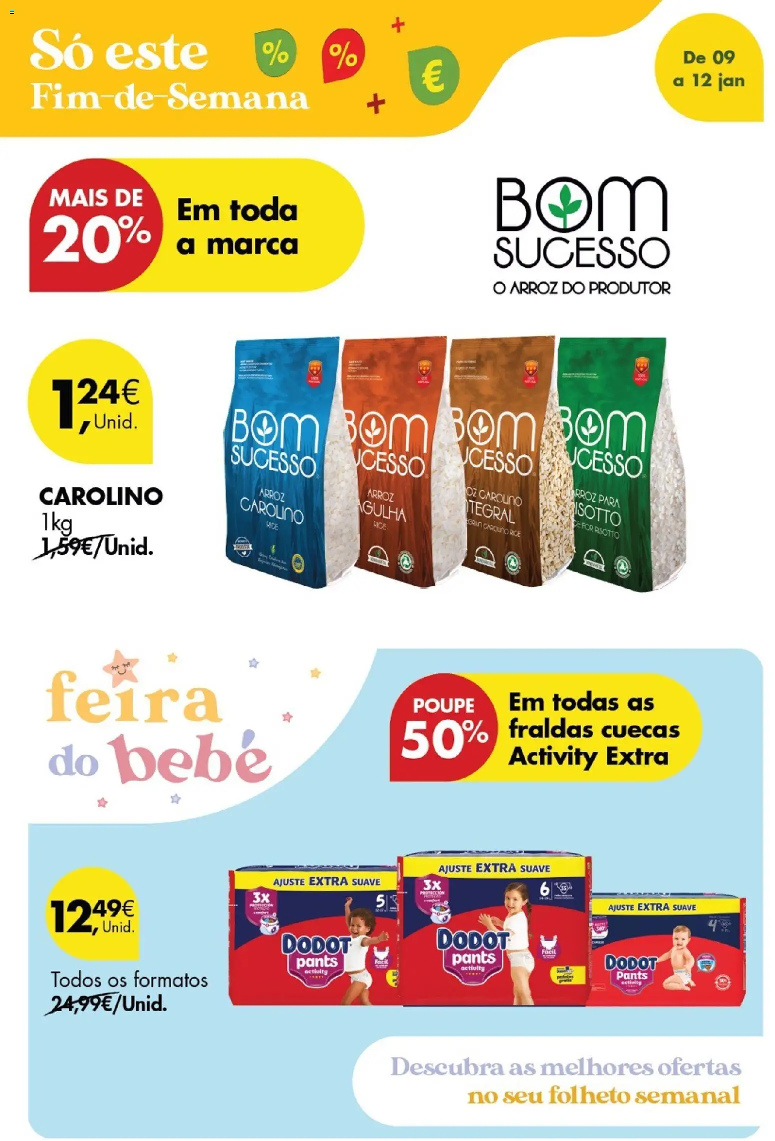 Pingo Doce Poupe este Fim de Semana │ válido de 09.01.2026 | Página: 14 | Produtos: Fraldas, Arroz, Cuecas