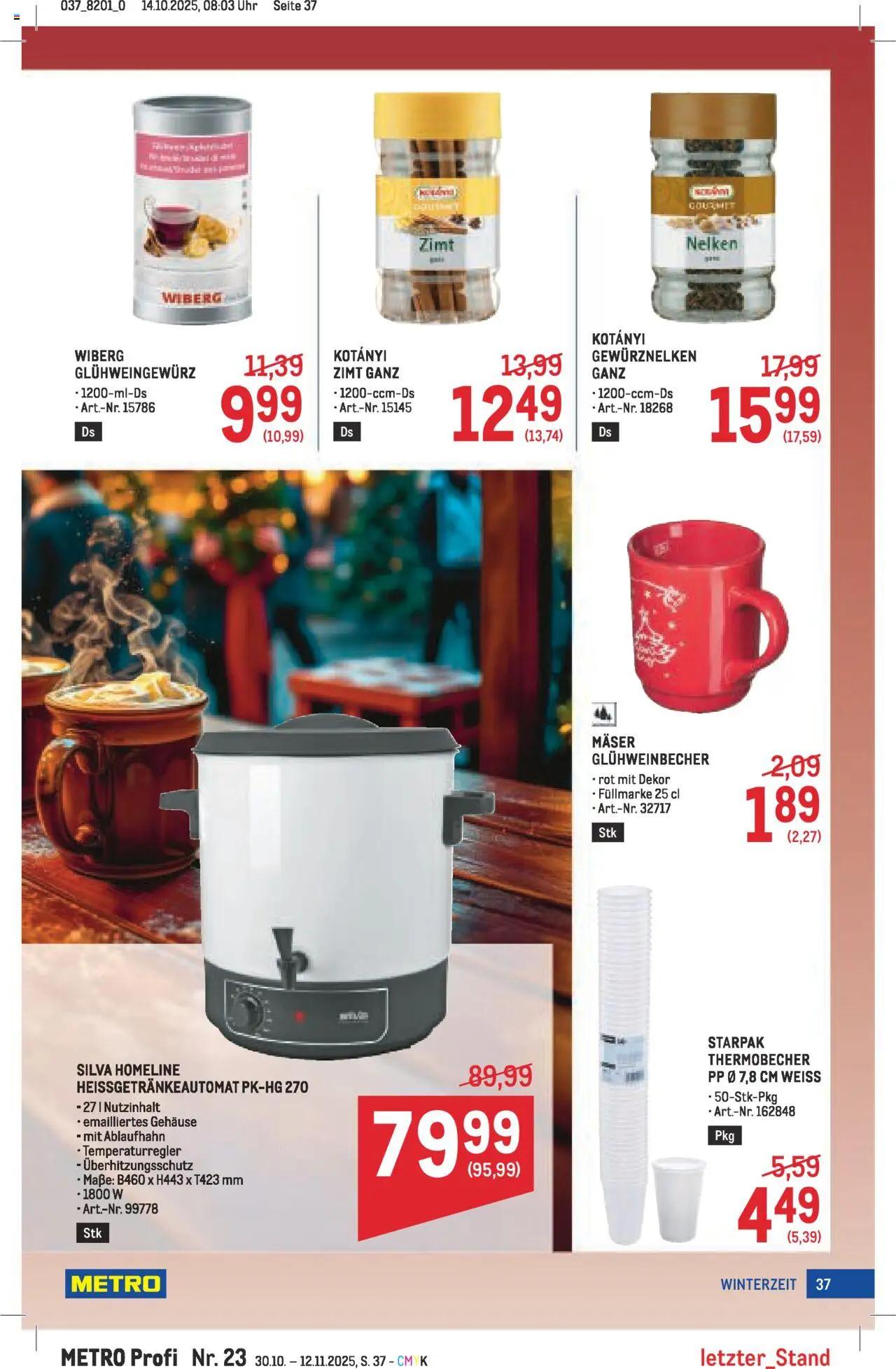 Metro angebote Profi gültig ab 30.10.2025 | Seite: 37 | Produkte: Uhr