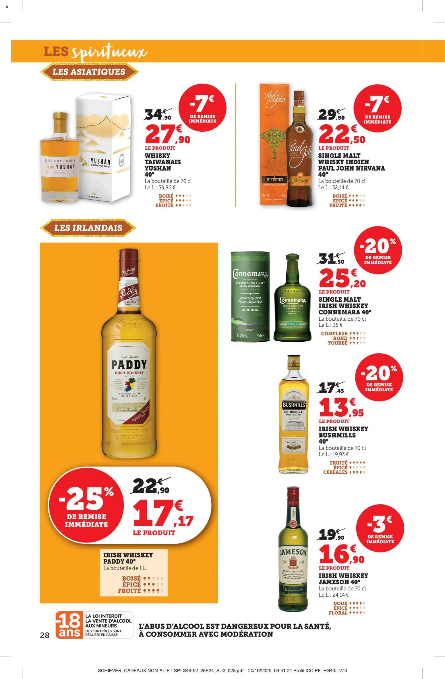 {H1} | Page: 28 | Produits: Whisky, Thé, Céréales