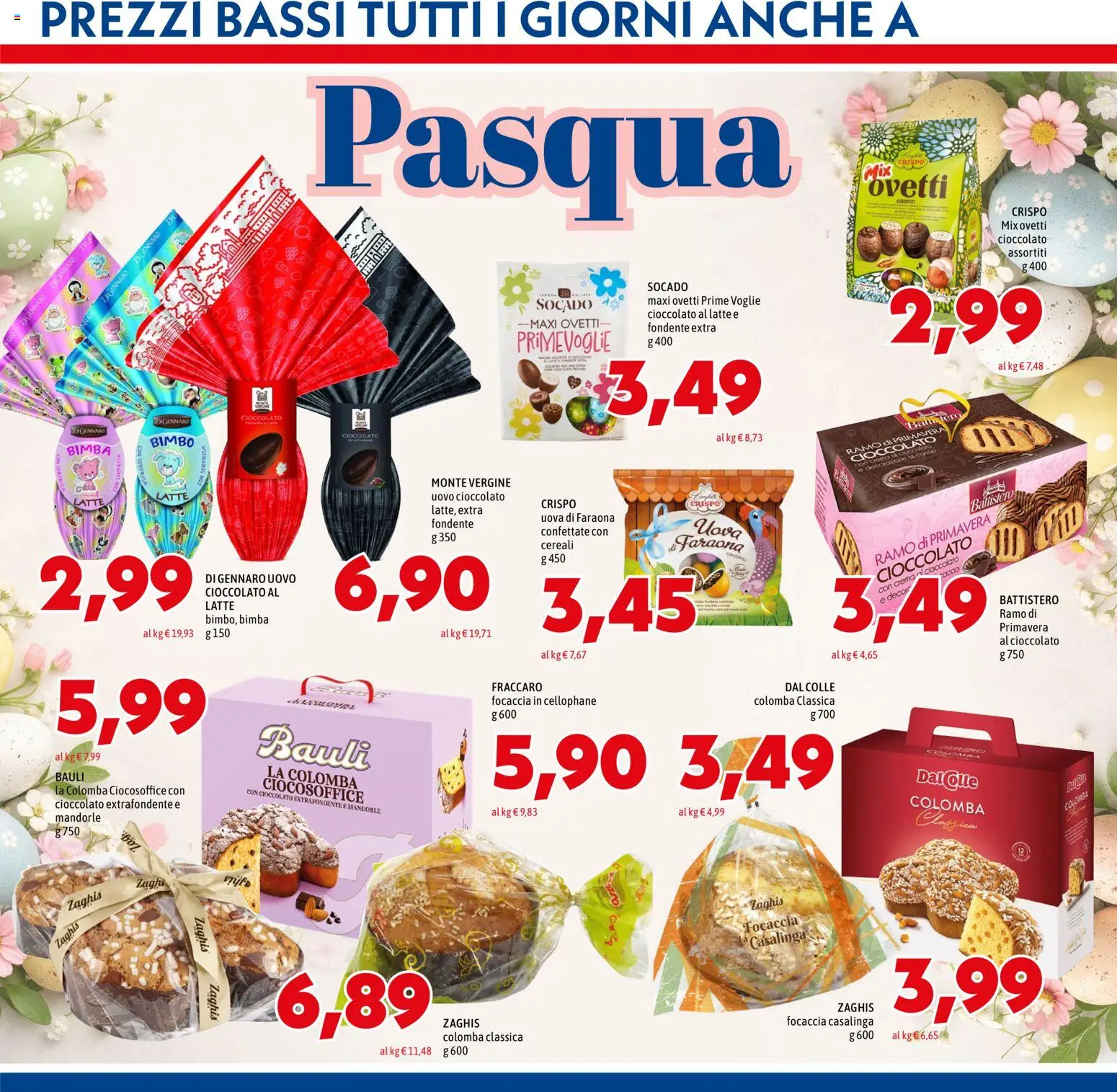 Volantino Mega del 12.03.2026 | Pagina: 9 | Prodotti: Uova, Cioccolato, Focaccia, Mandorle