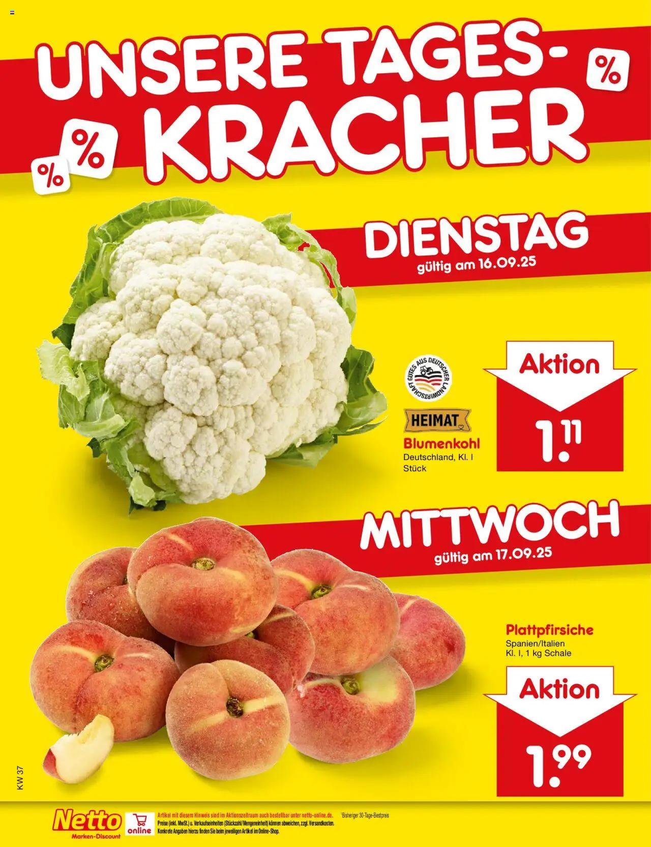 Netto Marken-Discount Prospekt 	 – gültig ab 15.09.2025 | Seite: 6 | Produkte: Blumenkohl