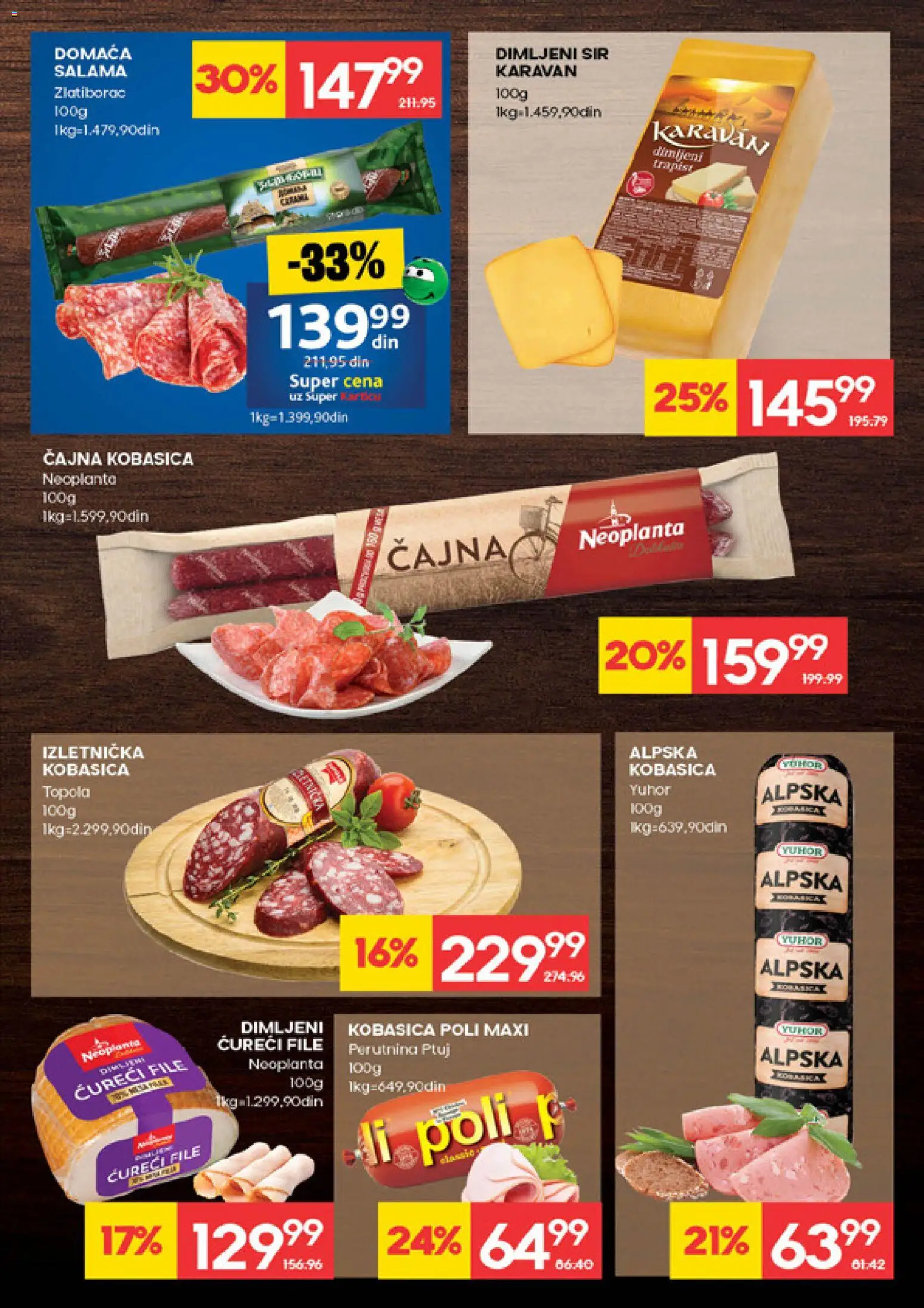 Roda katalog - važi od 19.02.2026 | Strana: 7 | Proizvode: Ćureći file, Dimljeni sir, Salama, Kobasica