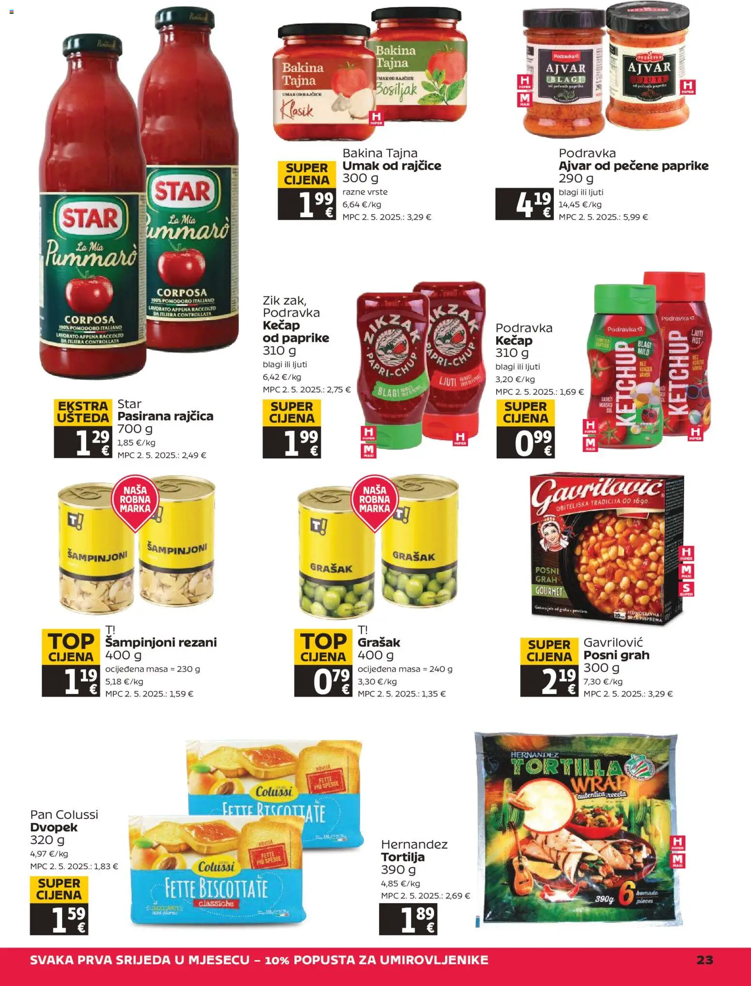 Tommy katalog | vrijedi od 26.02.2026 | Stranica: 23 | Proizvodi: Podravka, Dvopek, Grašak, Rajčica