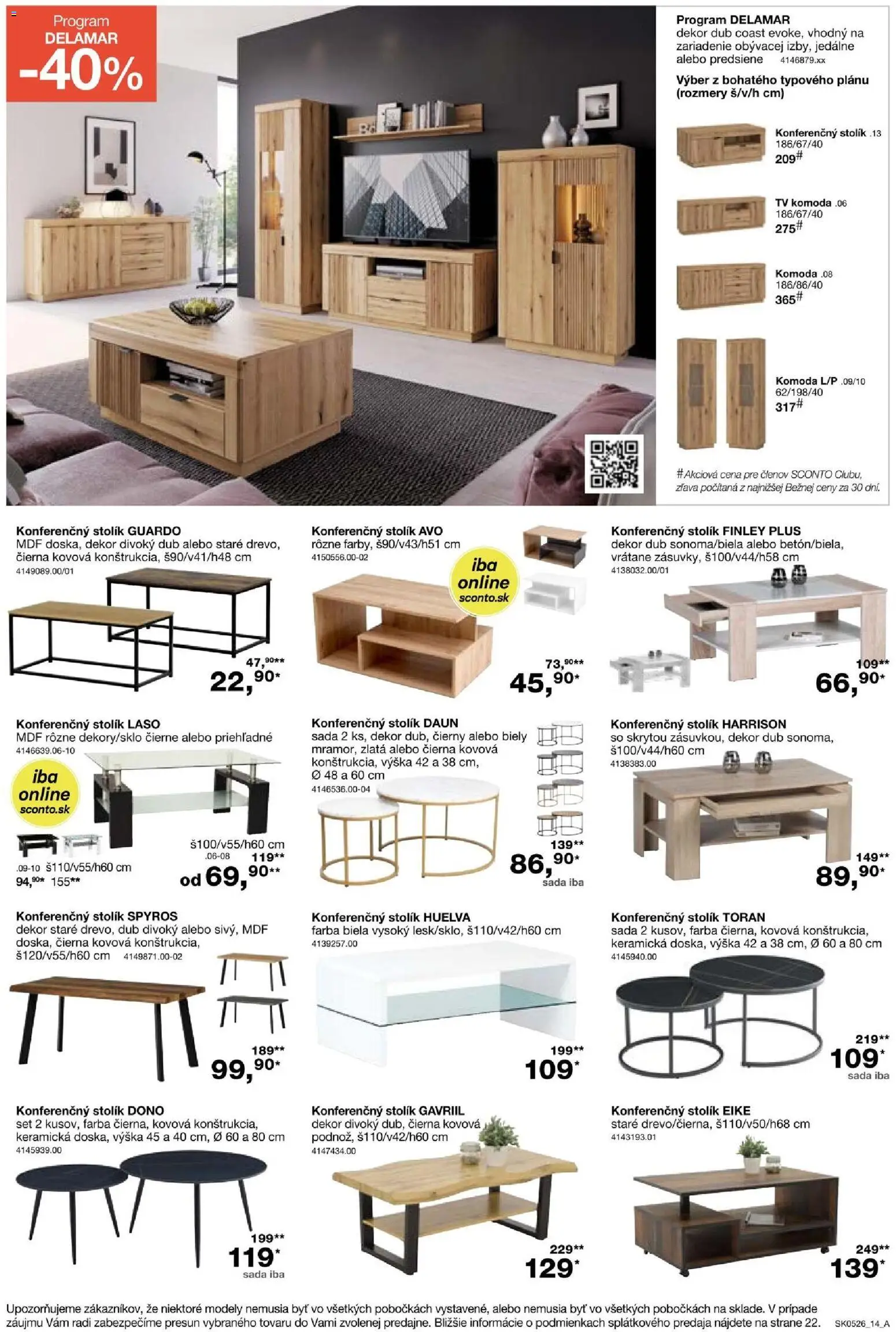 Nové Sconto nábytok akcie – leták je platný od 25.03.2026 | Strana: 14 | Produkty: Tv, Komoda, Konferenčný stolík