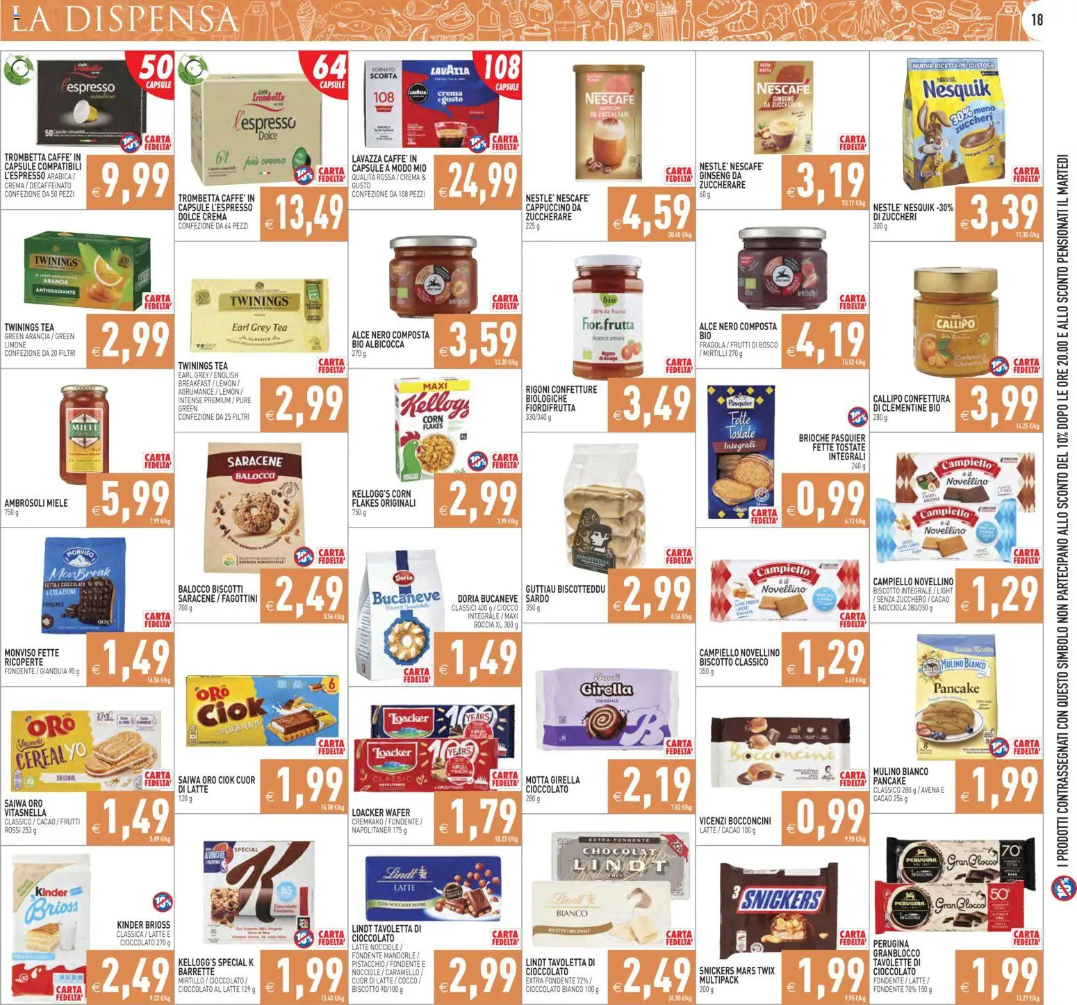 Volantino PIM Supermercati del 17.03.2026 | Pagina: 18 | Prodotti: Cioccolato, Arance, Biscotti, Frutta