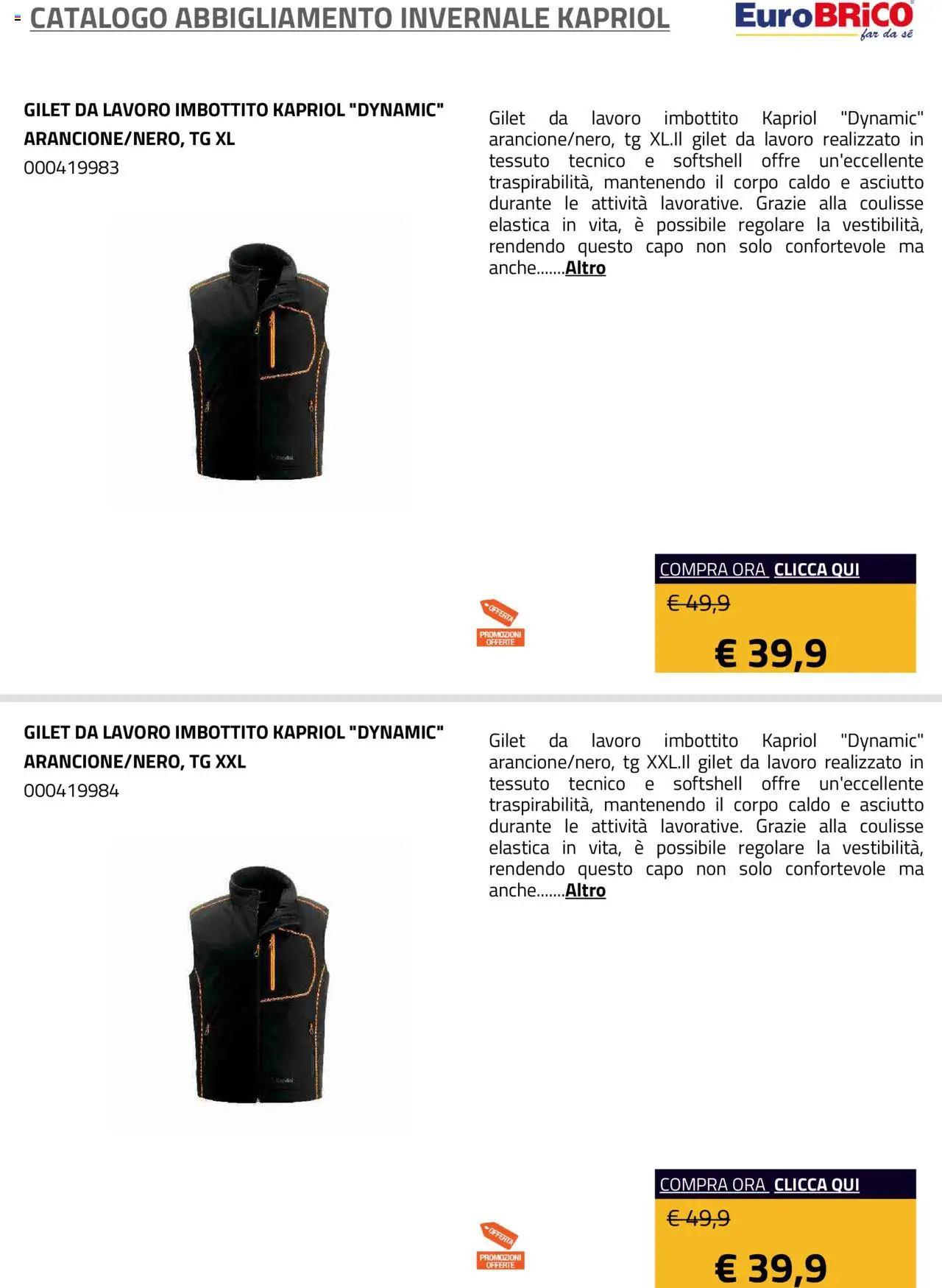 Volantino Eurobrico del 23.07.2025 | Pagina: 3 | Prodotti: Gilet