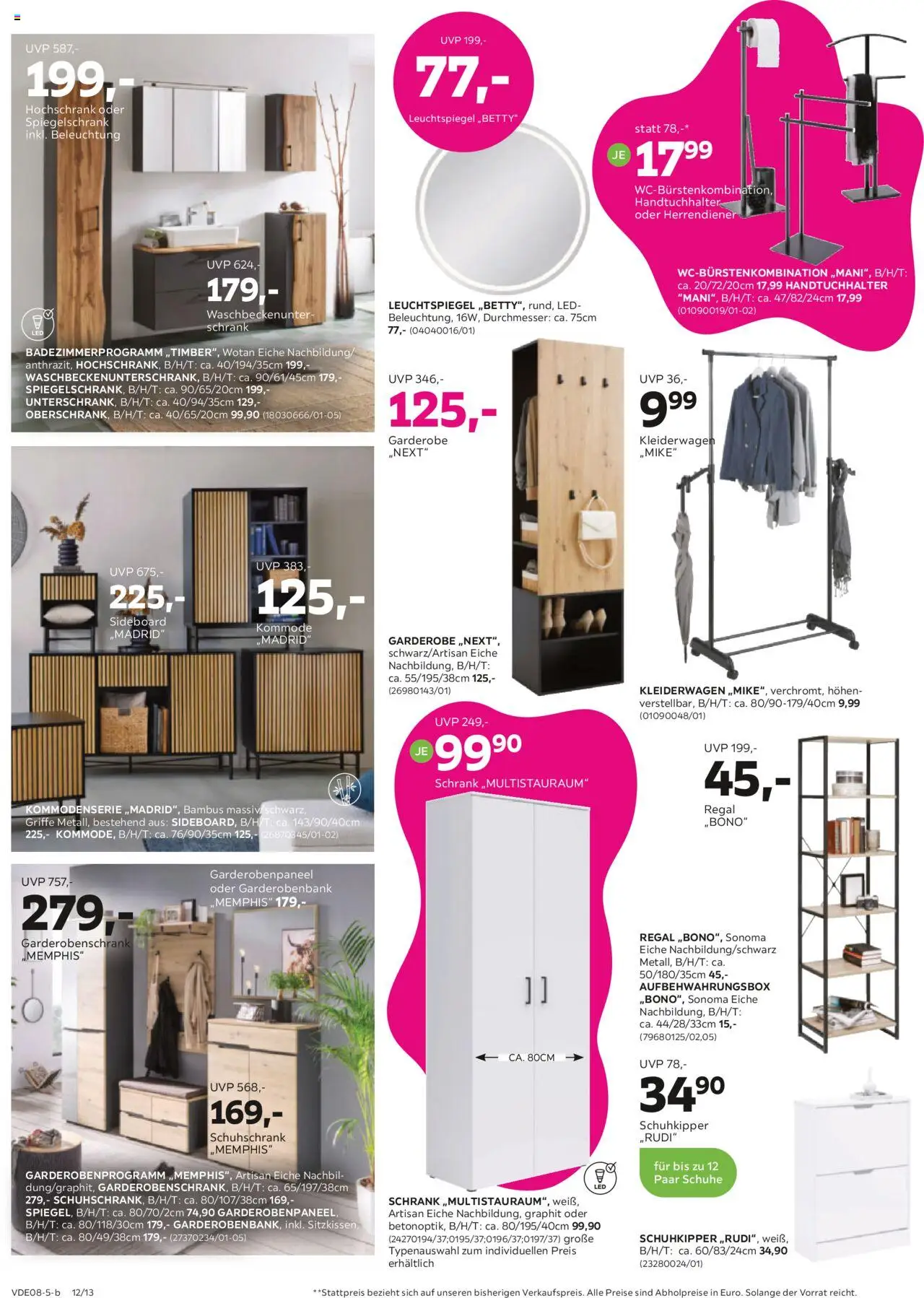 Mömax Prospekt 	 - gültig ab dem 11.08.2025 | Seite: 12 | Produkte: Sideboard, Kommode, Handtuchhalter, Hochschrank