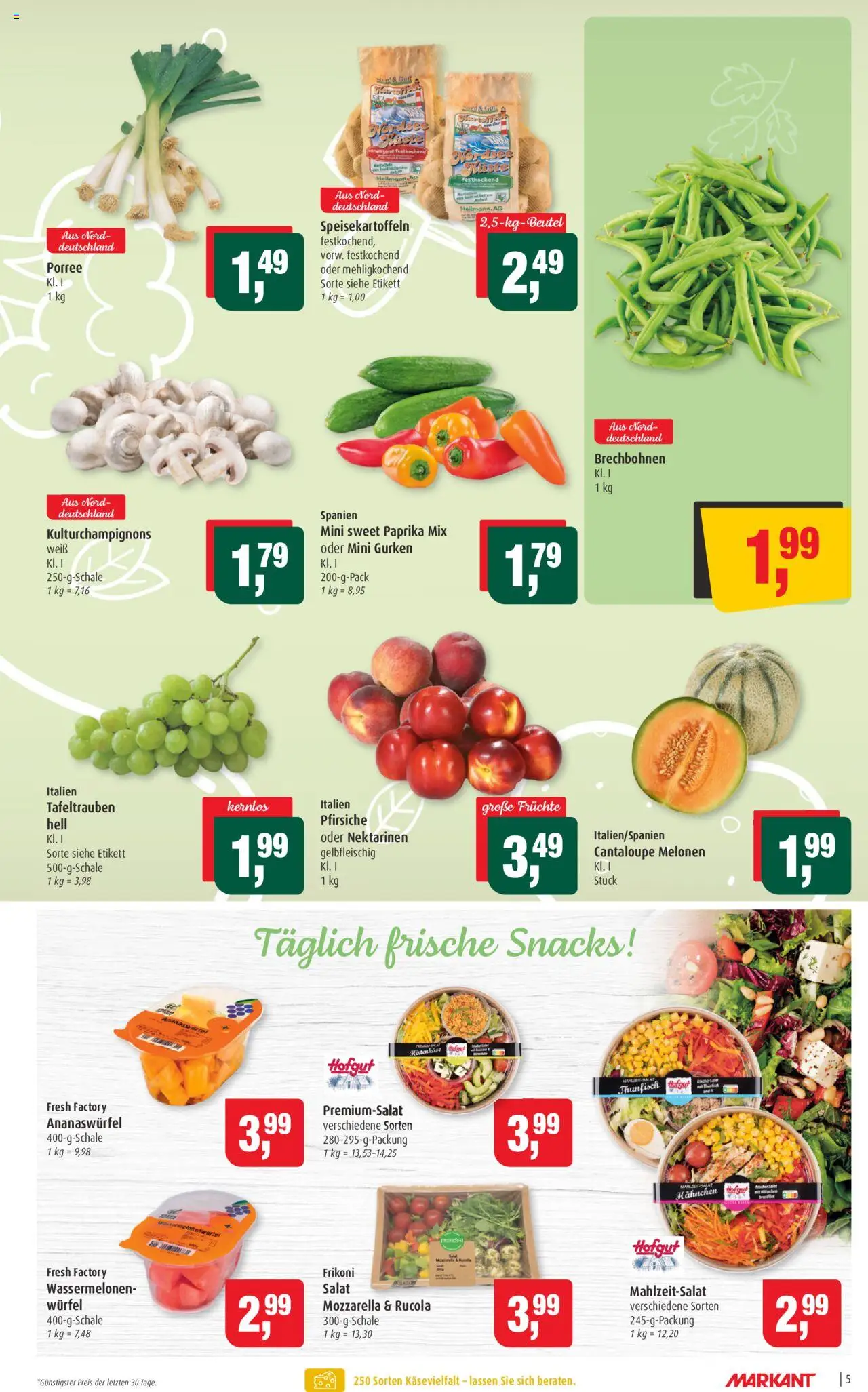 Markant Prospekt 	 - gültig ab dem 18.08.2025 | Seite: 5 | Produkte: Nektarinen, Thunfisch, Rucola, Gurken