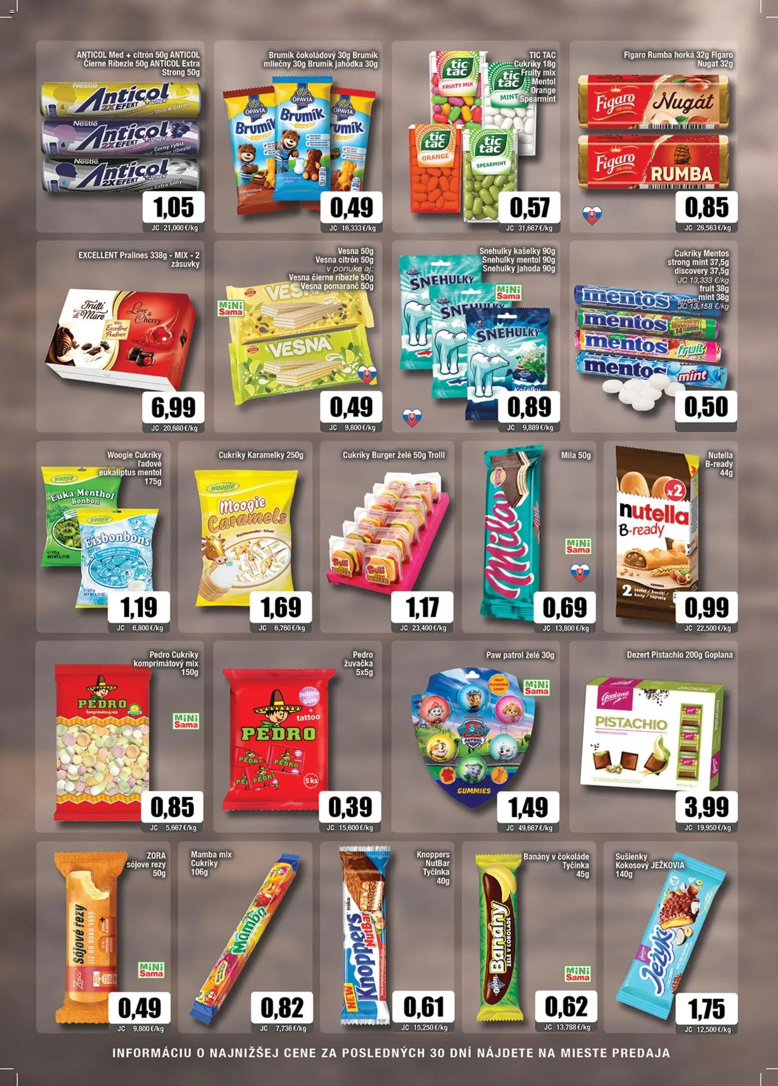 Nové Sama akcie – leták je platný od 09.01.2026 | Strana: 6 | Produkty: Ríbezle, Banány, Cukríky, Mila