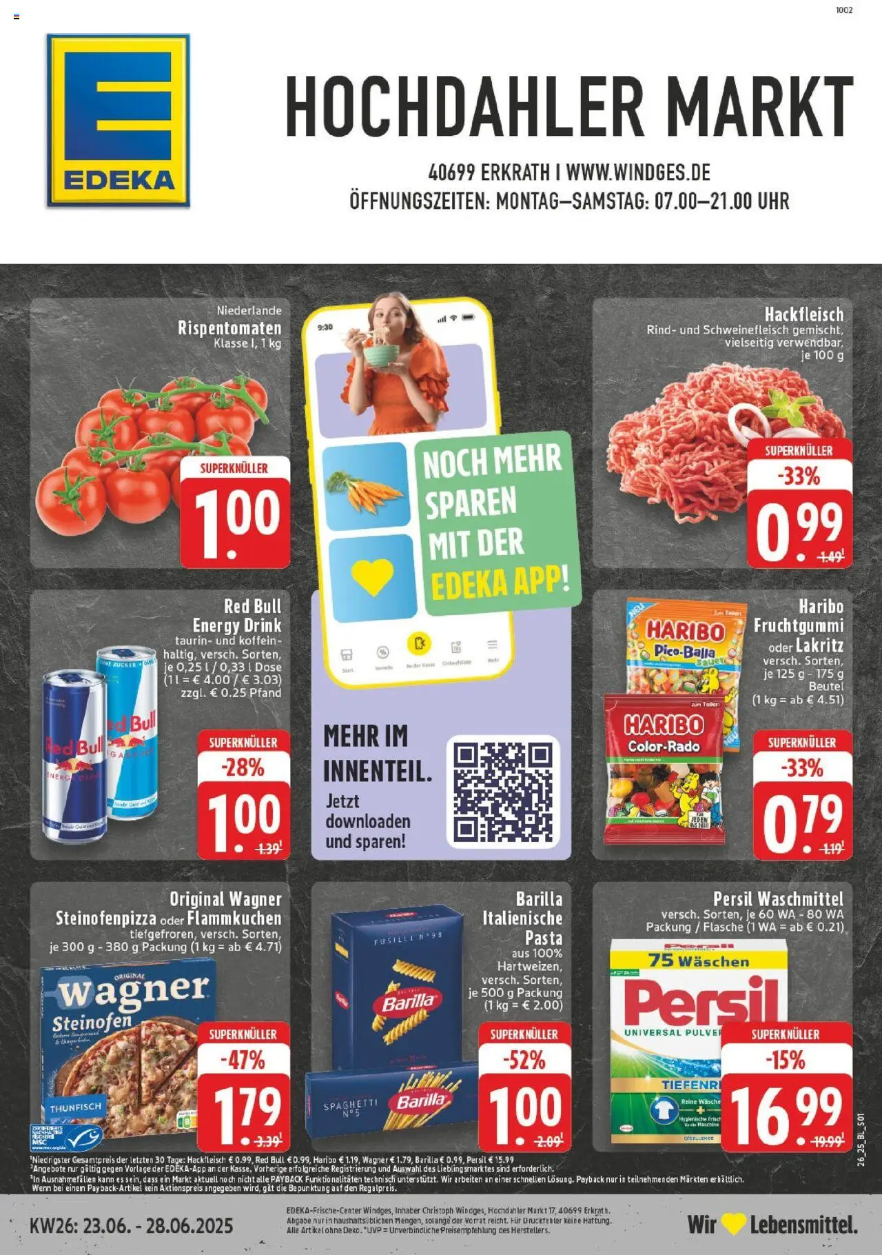 Edeka prospekt Erkrath - Hochdahl	 - gültig ab dem 22.06.2025 | Seite: 1 | Produkte: Haribo, Schweinefleisch, Persil, Hackfleisch
