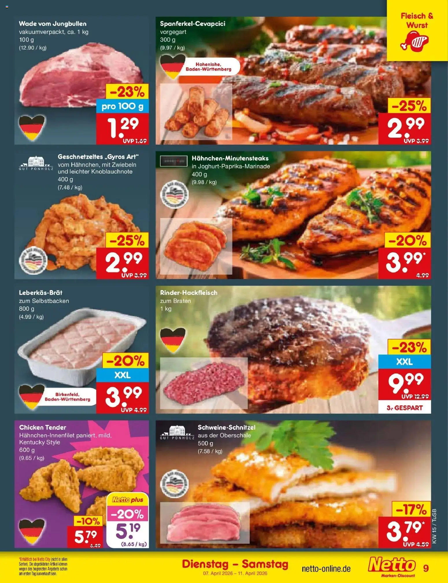 Netto Marken-Discount Prospekt Lahr-Langenwinkel	 – gültig ab 05.04.2026 | Seite: 11 | Produkte: Zwiebeln, Wurst, Fleisch