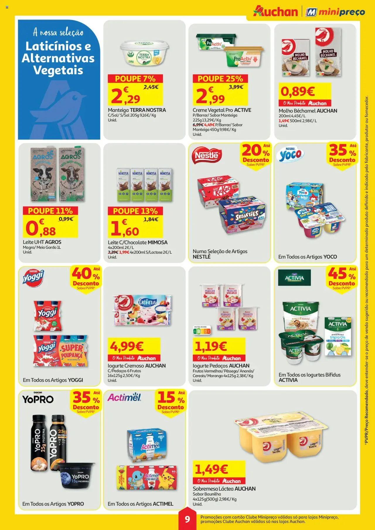 Auchan folheto │ válido de 31.07.2025 | Página: 9 | Produtos: Manteiga, Nestlé, Creme, Proteina