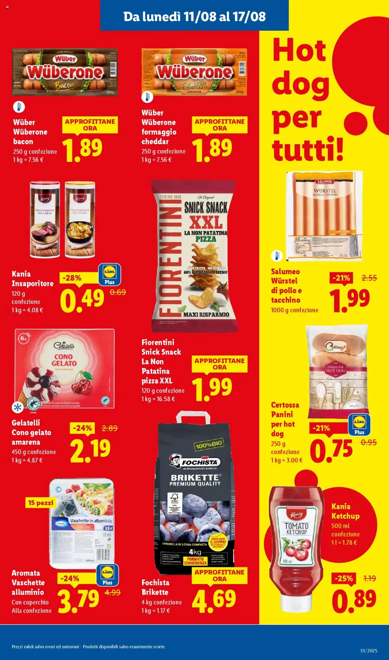 Volantino Lidl del 11.08.2025 | Pagina: 3 | Prodotti: Pizza, Ketchup, Barbecue, Amarena