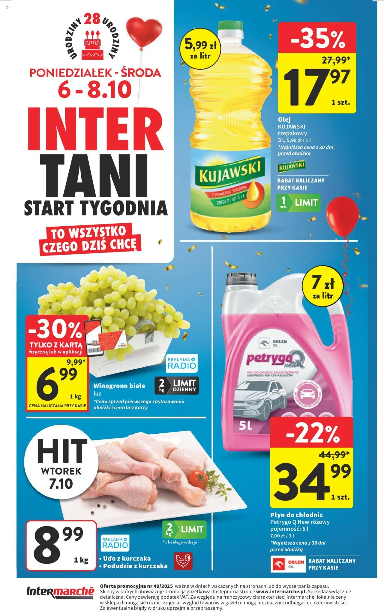 Intermarche Gazetka od 02.10.2025 | Strona: 48 | Produkty: Karta, Winogrono, Radio, Olej