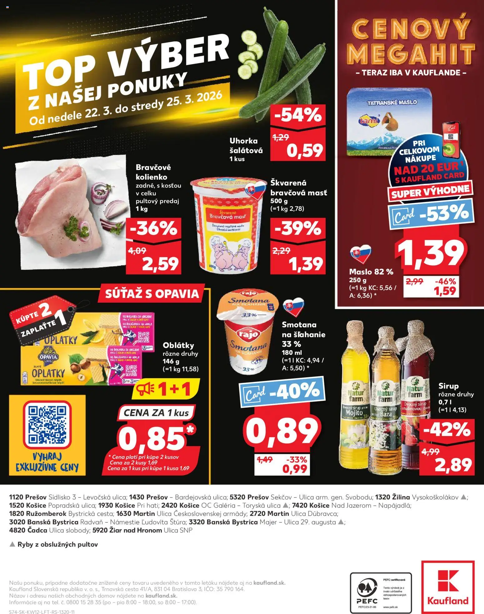 Nové Kaufland akcie – leták je platný od 19.03.2026 | Strana: 74 | Produkty: Ryby, Smotana, Tatranské maslo, Smotana na šľahanie
