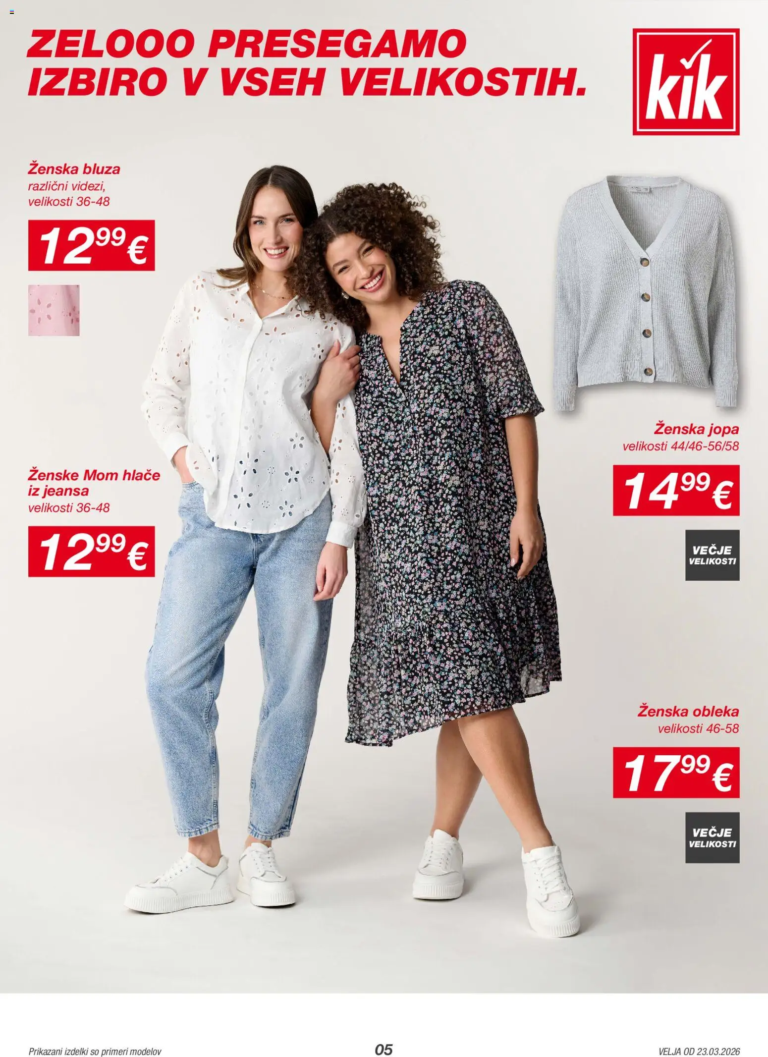 Novi Kik katalog ponudbe – veljaven od 23.03.2026 | Stran: 5 | Izdelki: Bluza, Hlace, Obleka