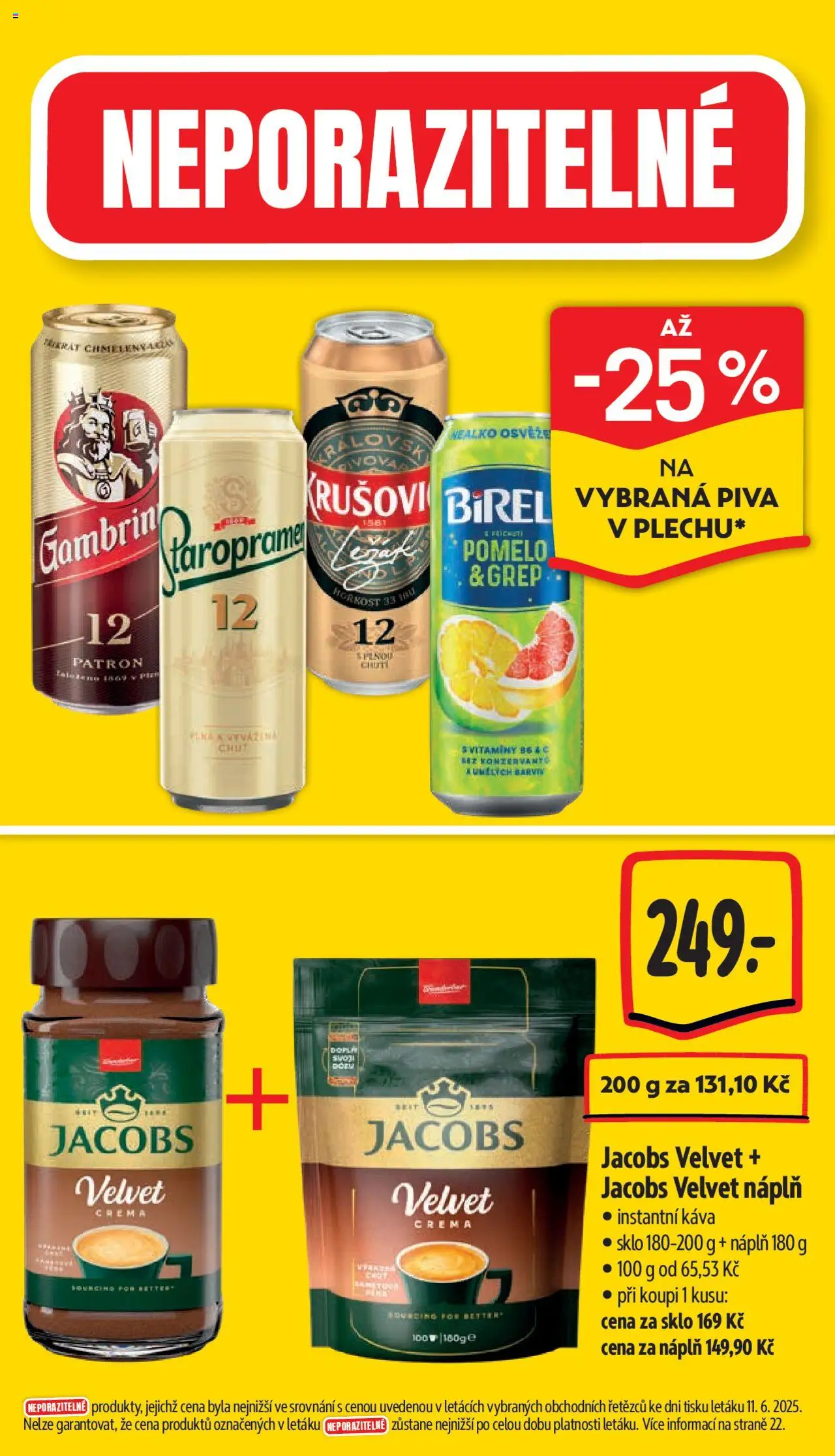 Albert leták - Supermarket od 18.06.2025 | Strana: 4 | Produkty: Staropramen, Pivo, Velvet, Gambrinus 12